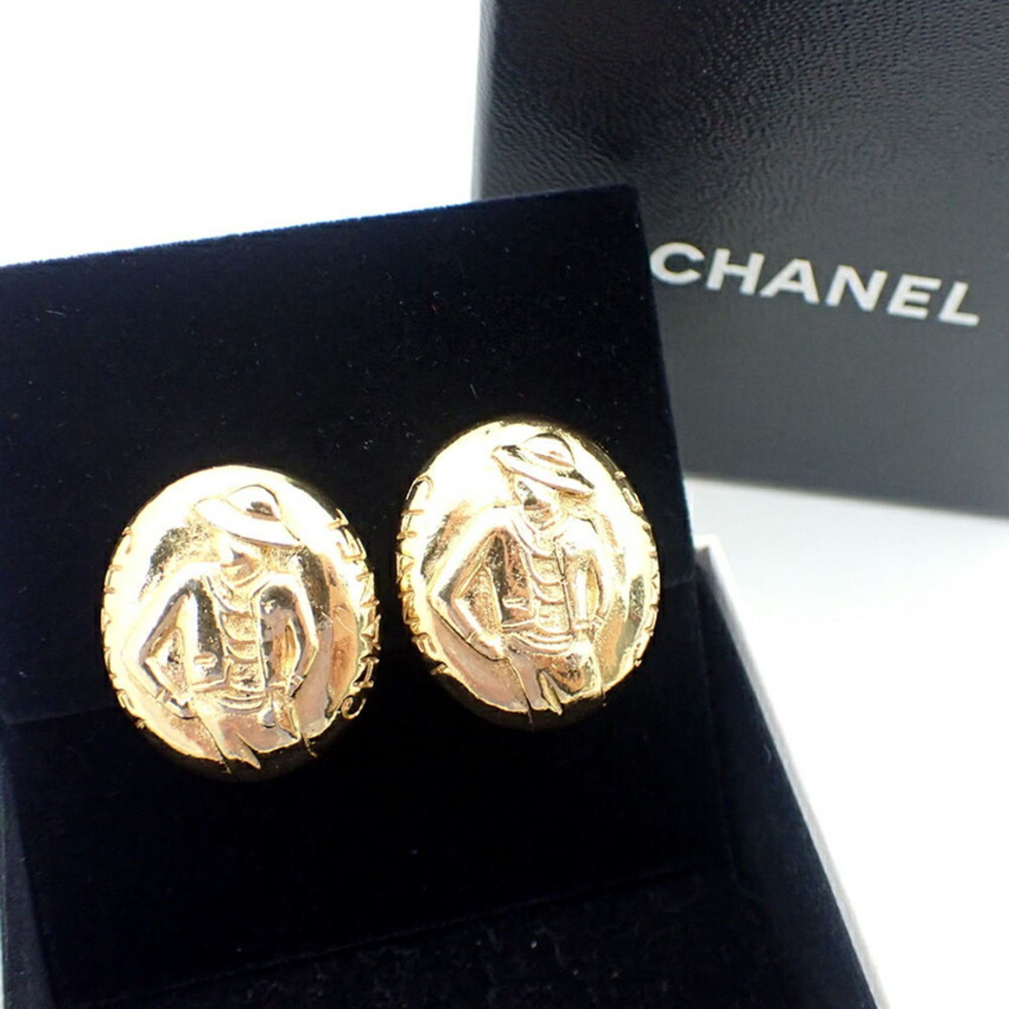 Chanel CHANEL Mademoiselle Gold-Plated Earrings j92-13 Size ONE SIZE - 5 Thumbnail
