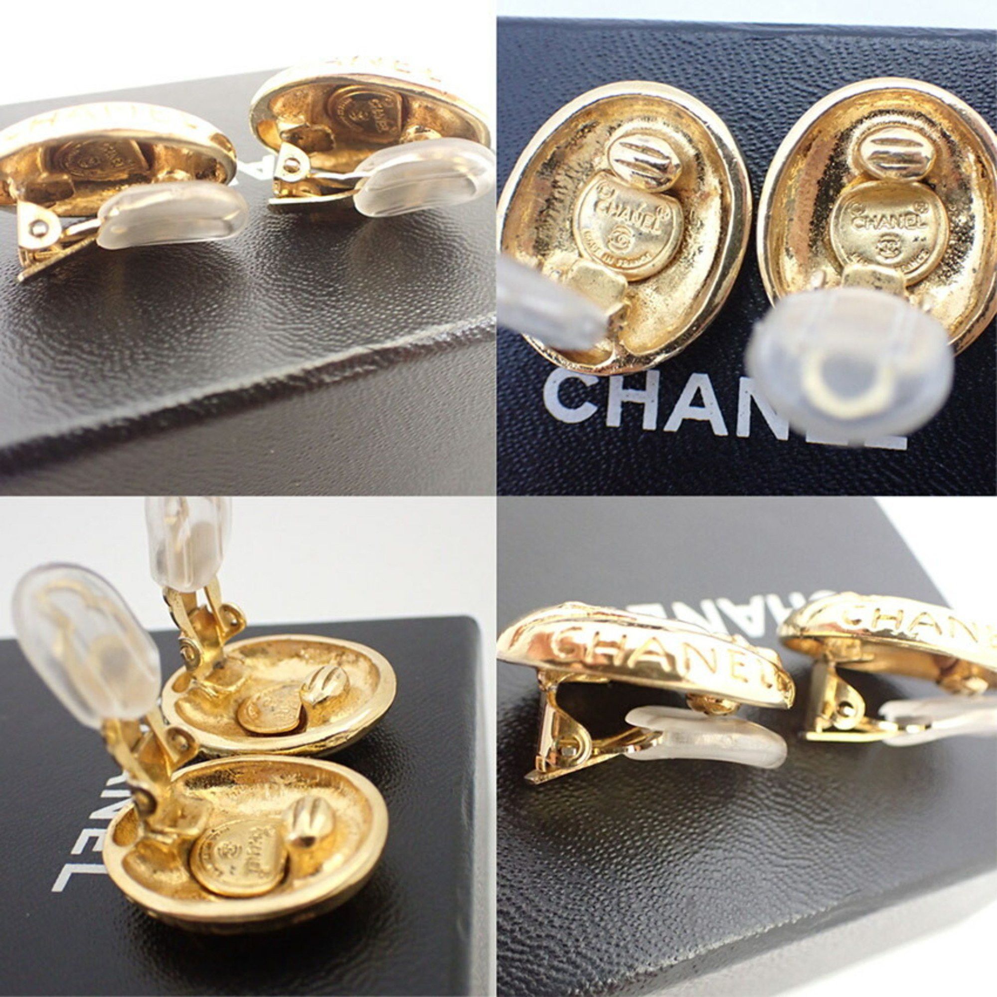 Chanel CHANEL Mademoiselle Gold-Plated Earrings j92-13 Size ONE SIZE - 10 Thumbnail
