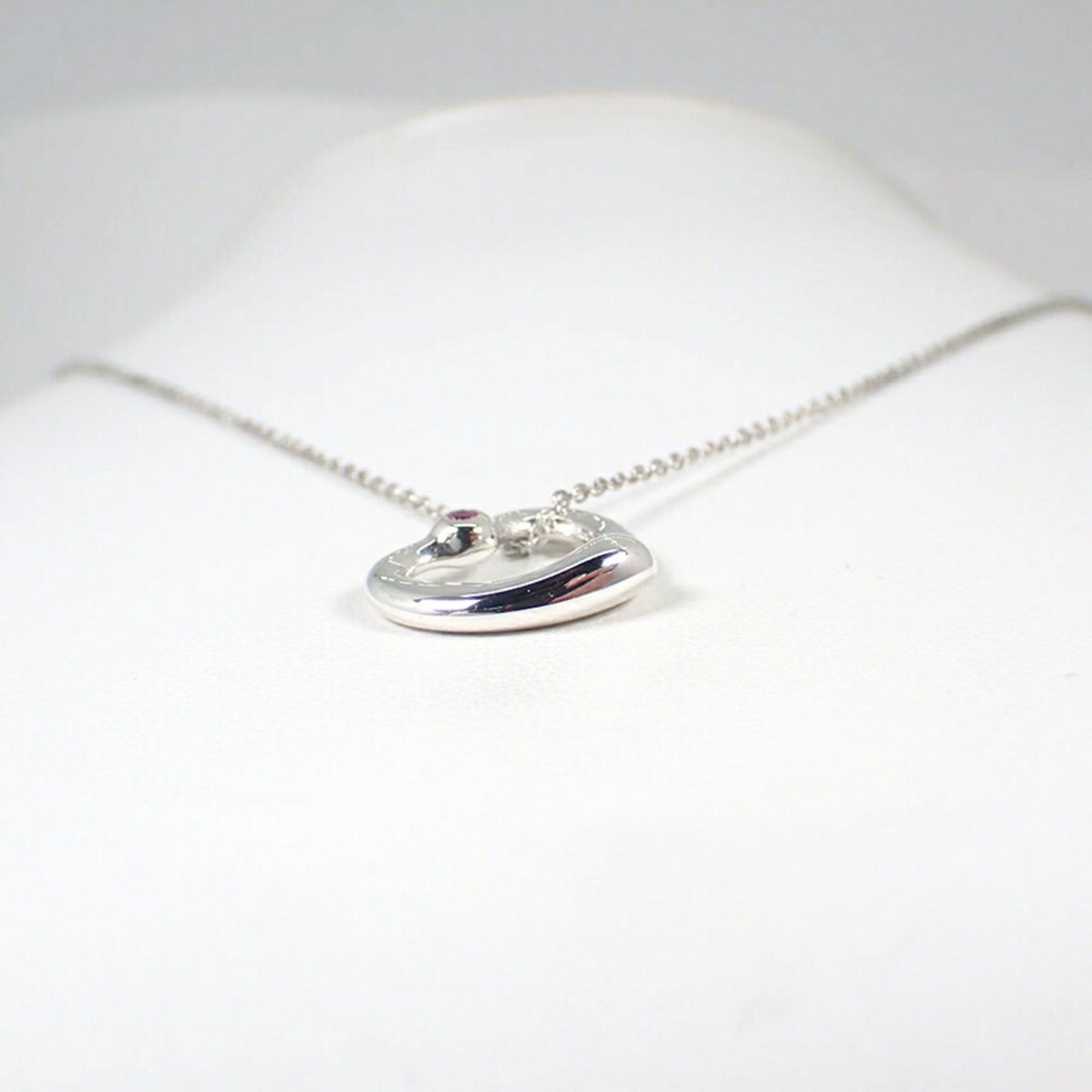 Tiffany & Co. TIFFANY 925 Pink Sapphire Heart Pendant Necklace j88-10 Size ONE SIZE - 5 Thumbnail