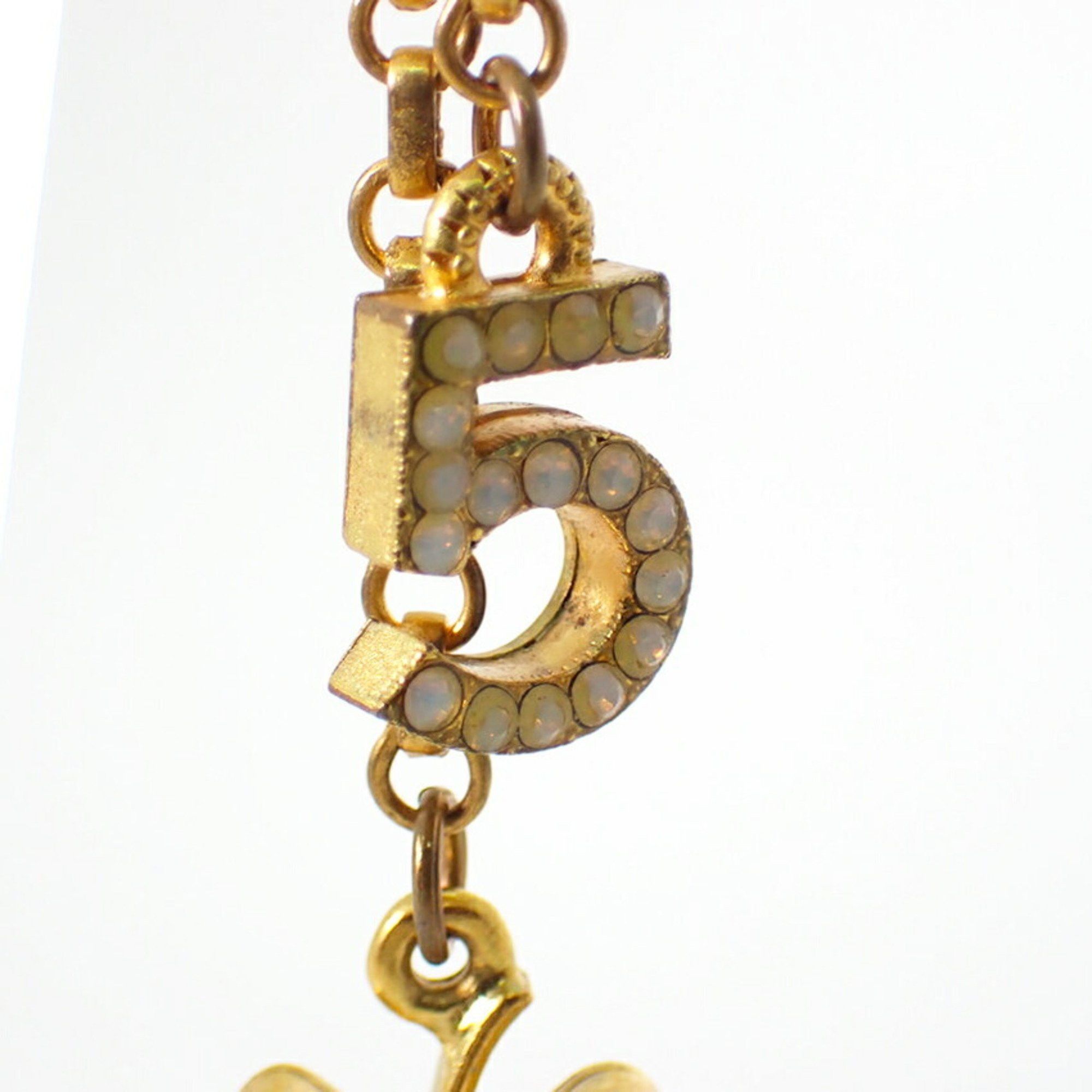 Chanel CHANEL Gold Coco Mark 5 Rhinestone Earrings (One Side) j83-5 Size ONE SIZE - 4 Thumbnail