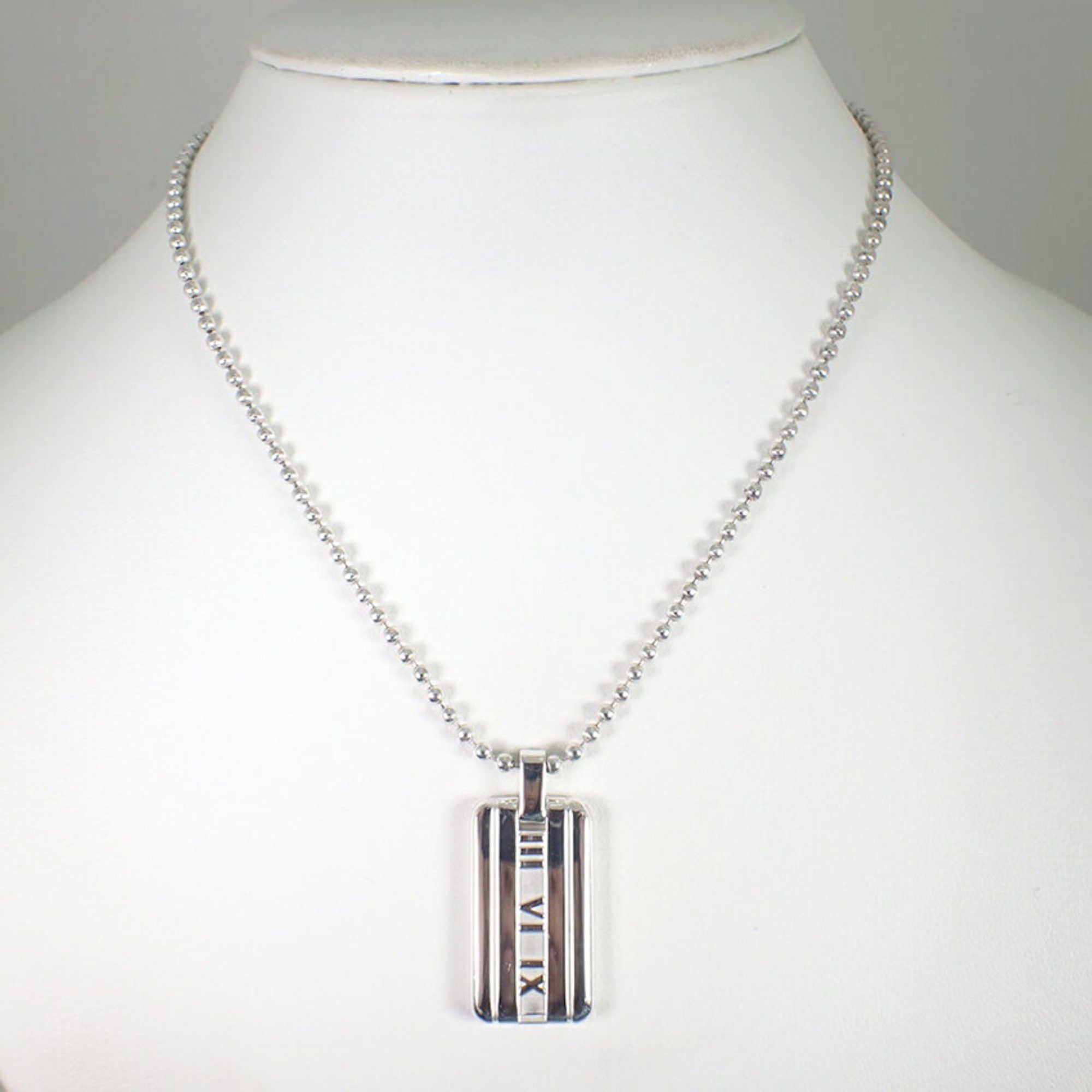Tiffany & Co. TIFFANY 925 Atlas Bar Pendant Necklace j87-3 Size ONE SIZE - 3 Thumbnail