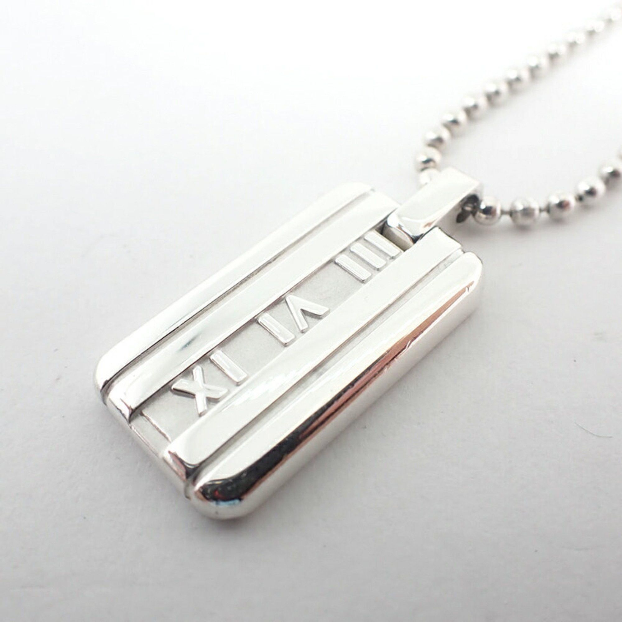 Tiffany & Co. TIFFANY 925 Atlas Bar Pendant Necklace j87-3 Size ONE SIZE - 6 Thumbnail