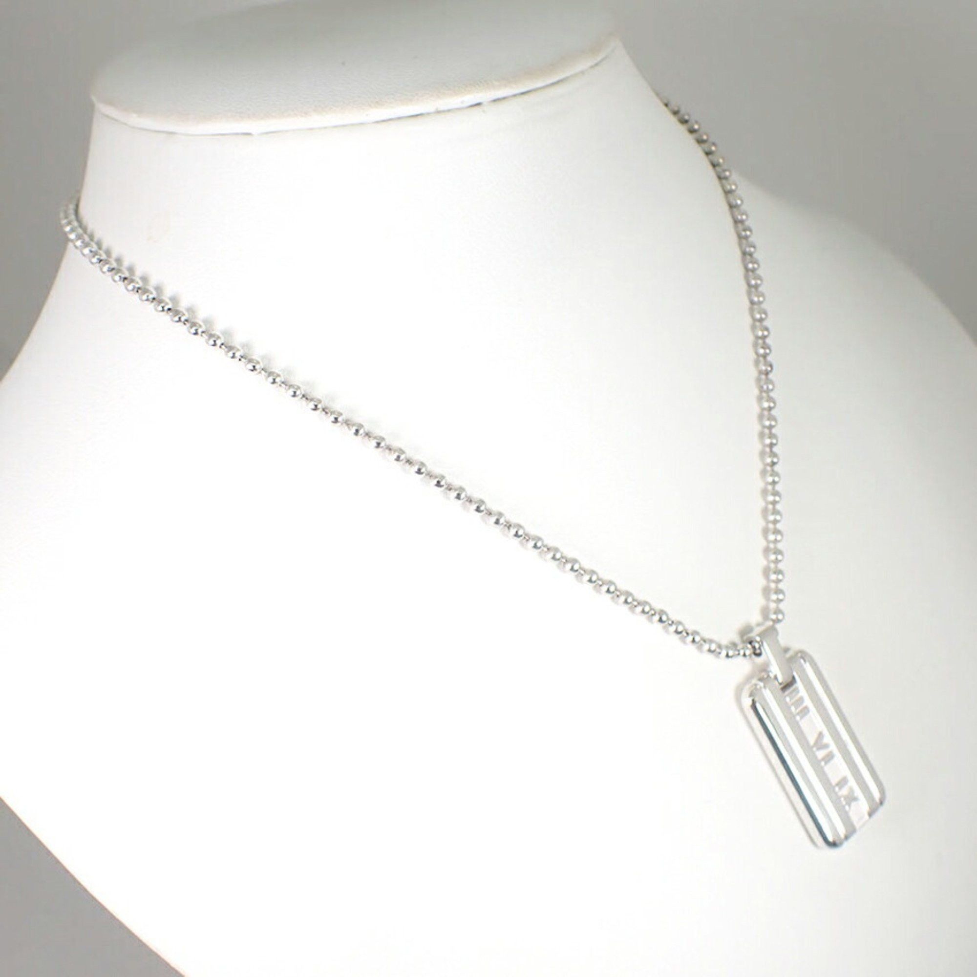 Tiffany & Co. TIFFANY 925 Atlas Bar Pendant Necklace j87-3 Size ONE SIZE - 4 Thumbnail