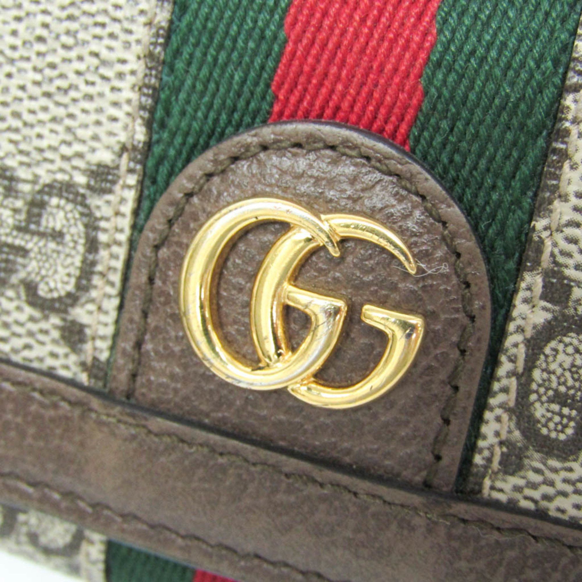 Gucci Gucci Ophidia 644334 Women's GG Supreme,Leather Wallet (tri-fold) Beige,Dark Brown Size ONE SIZE - 11 Thumbnail