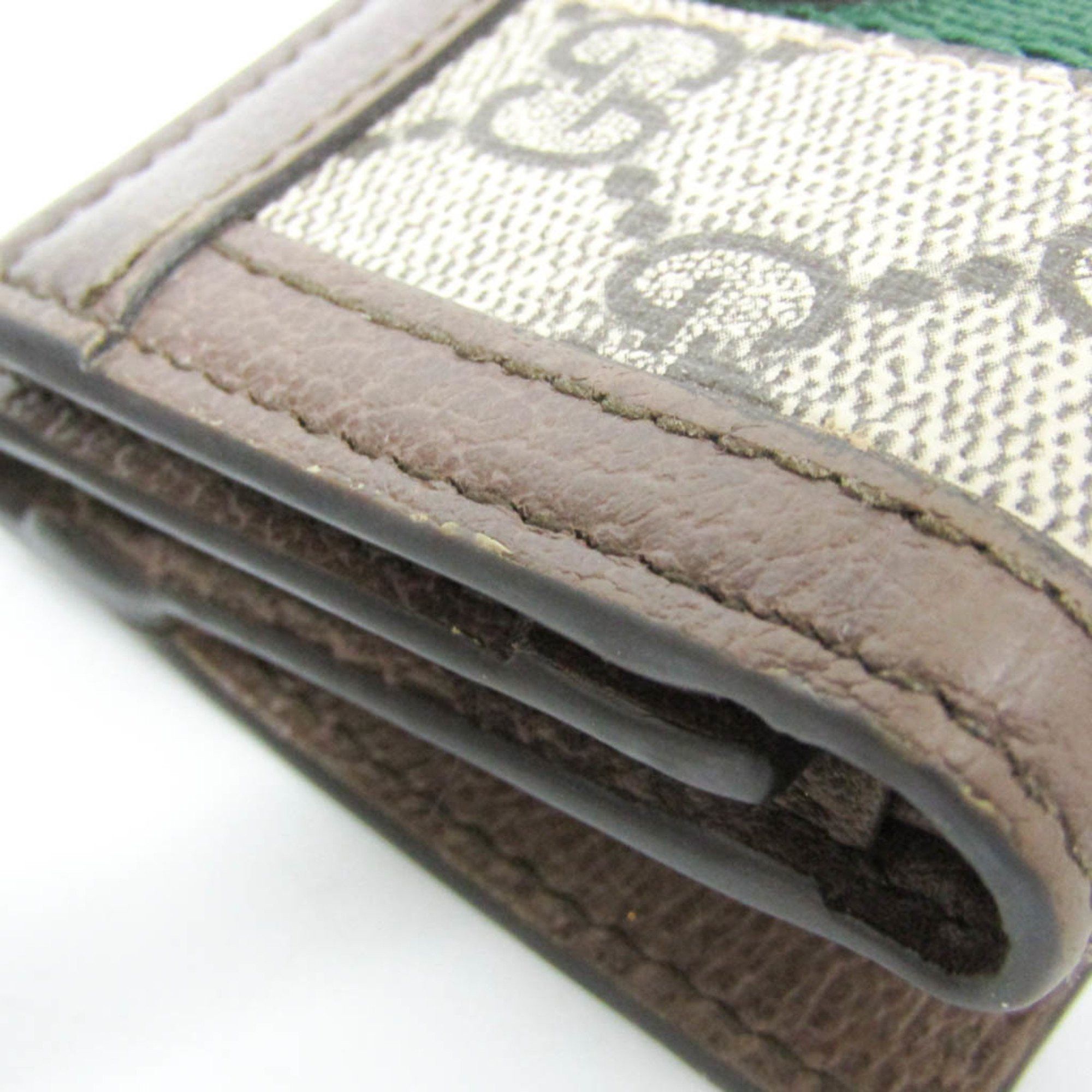 Gucci Gucci Ophidia 644334 Women's GG Supreme,Leather Wallet (tri-fold) Beige,Dark Brown Size ONE SIZE - 8 Thumbnail