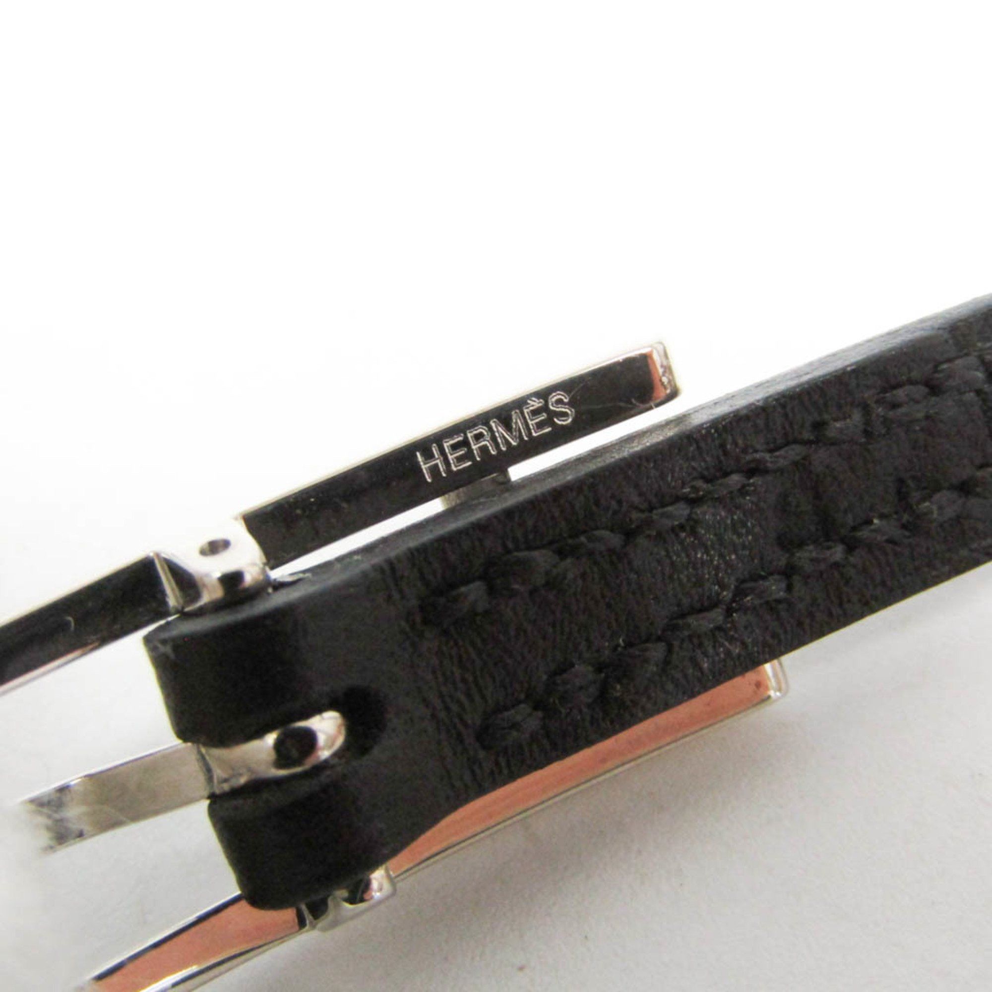 Hermes Hermes Hapi 4-row Bracelet Choker Leather,Metal Bangle Silver,Black Size ONE SIZE - 11 Thumbnail