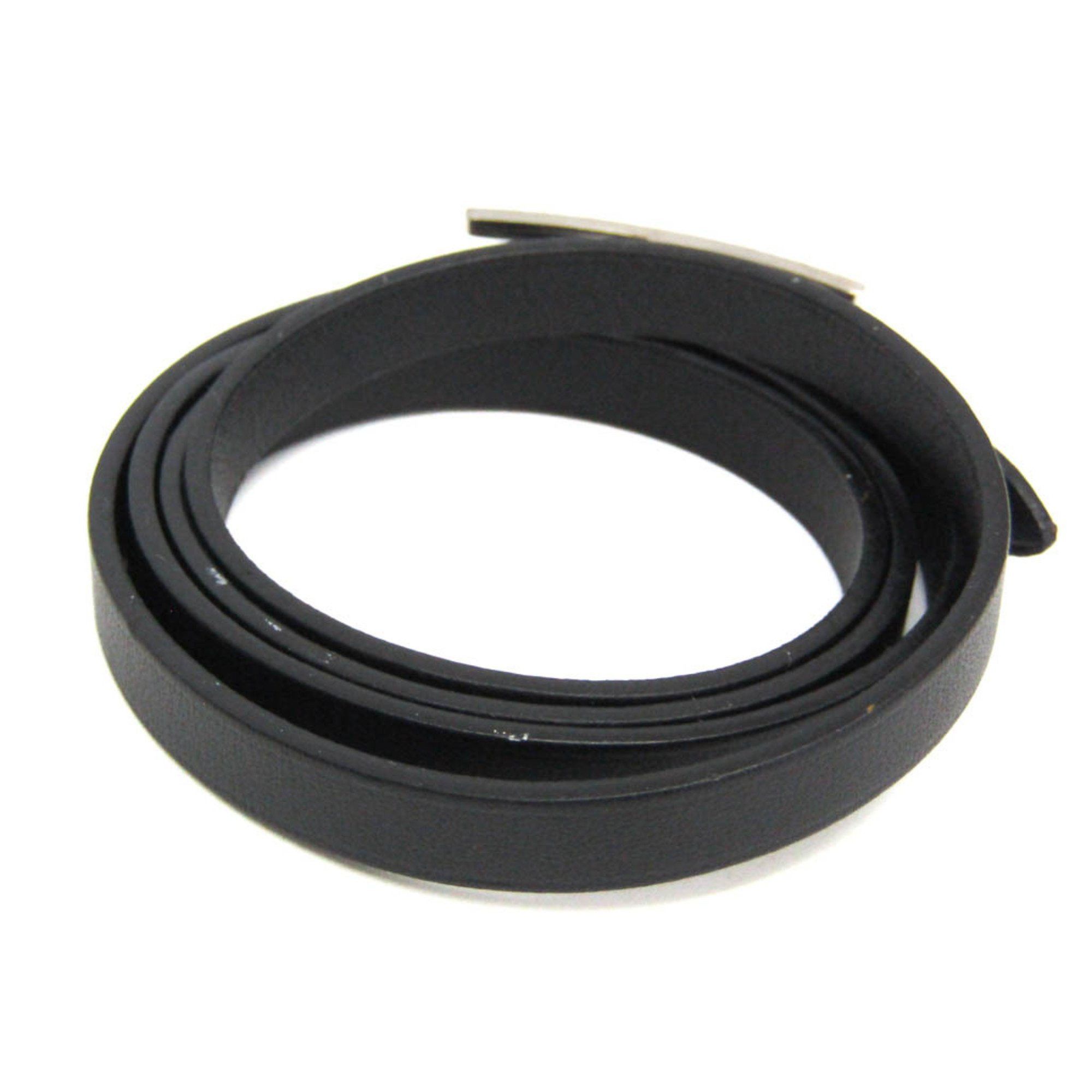 Hermes Hermes Hapi 4-row Bracelet Choker Leather,Metal Bangle Silver,Black Size ONE SIZE - 2 Thumbnail
