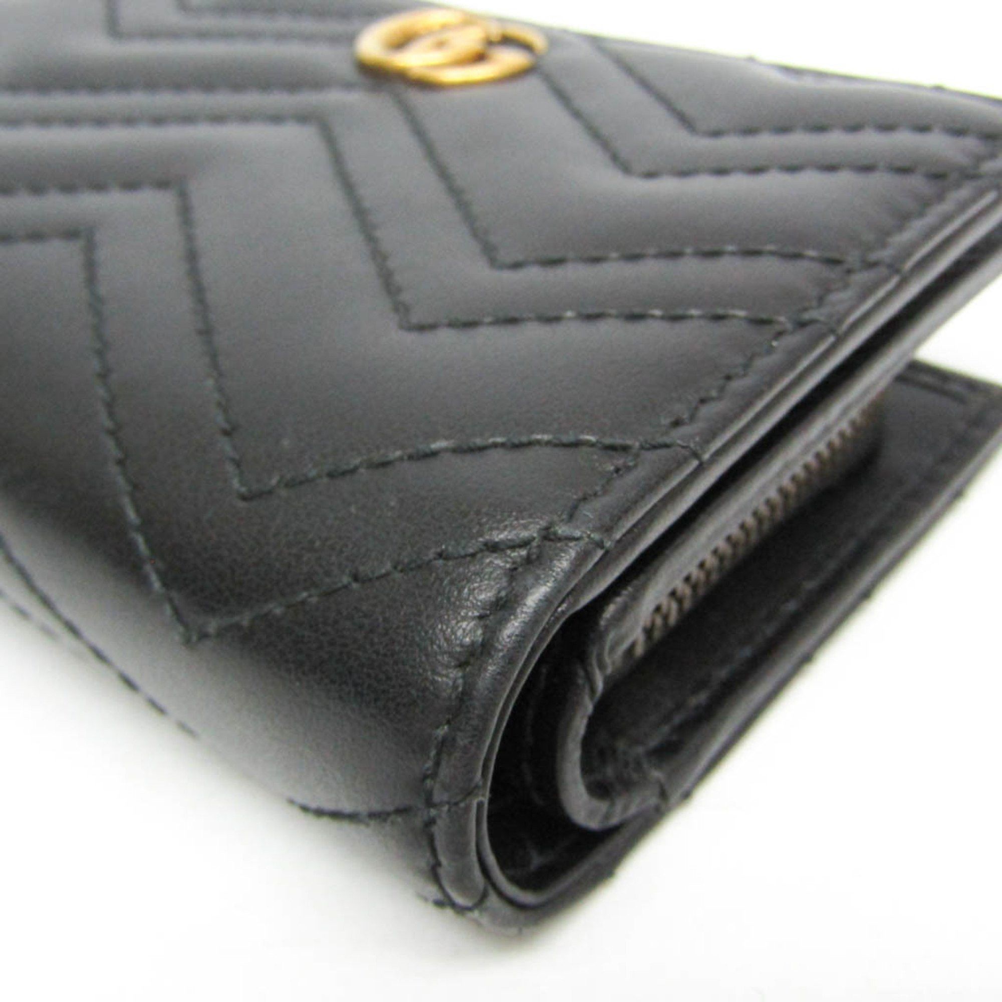 Gucci Gucci GG Marmont 773427 Women's Leather Wallet (bi-fold) Black Size ONE SIZE - 5 Thumbnail