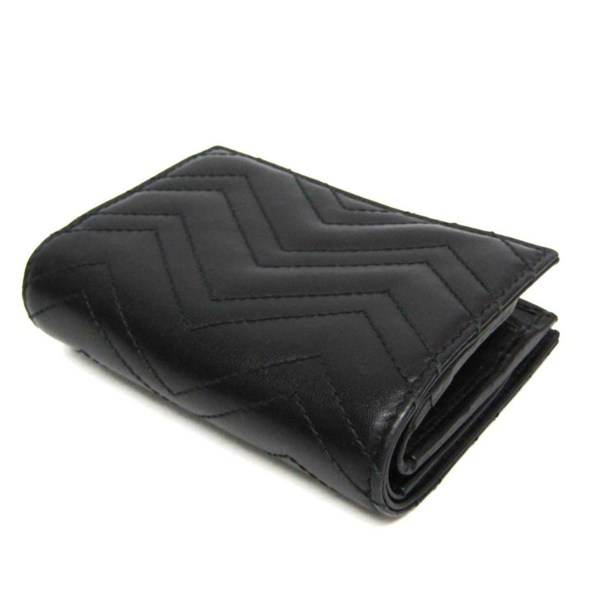 Gucci Gucci GG Marmont 773427 Women's Leather Wallet (bi-fold) Black Size ONE SIZE - 2 Thumbnail
