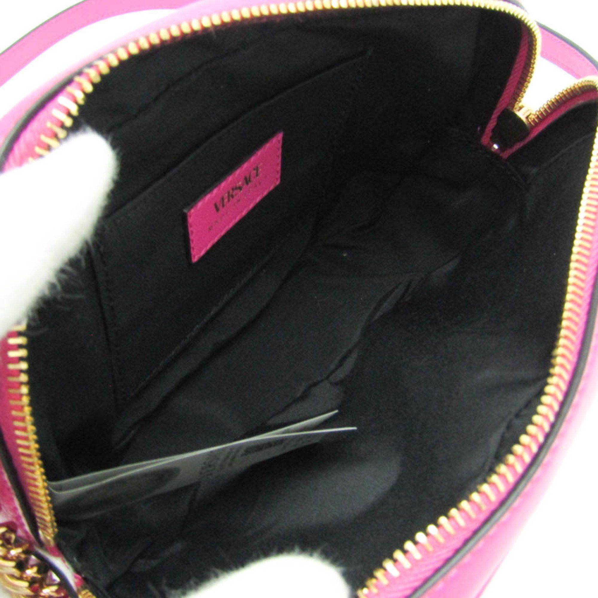 Versace Versace Medusa Quilted Chain Shoulder Pouch Women's Leather Pouch,Shoulder Bag Pink Size ONE SIZE - 3 Thumbnail