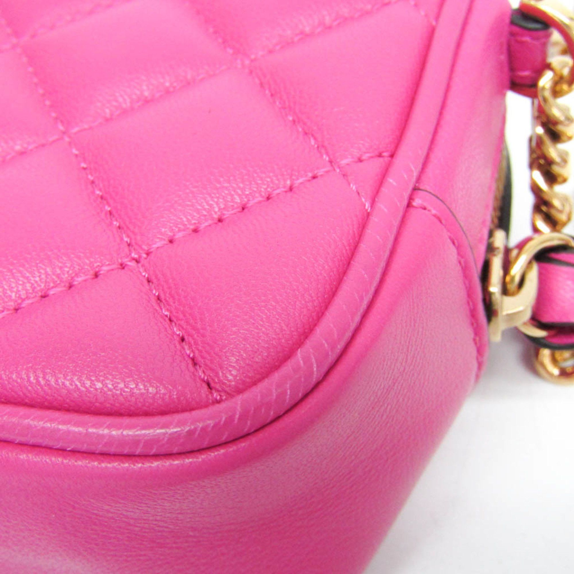 Versace Versace Medusa Quilted Chain Shoulder Pouch Women's Leather Pouch,Shoulder Bag Pink Size ONE SIZE - 6 Thumbnail