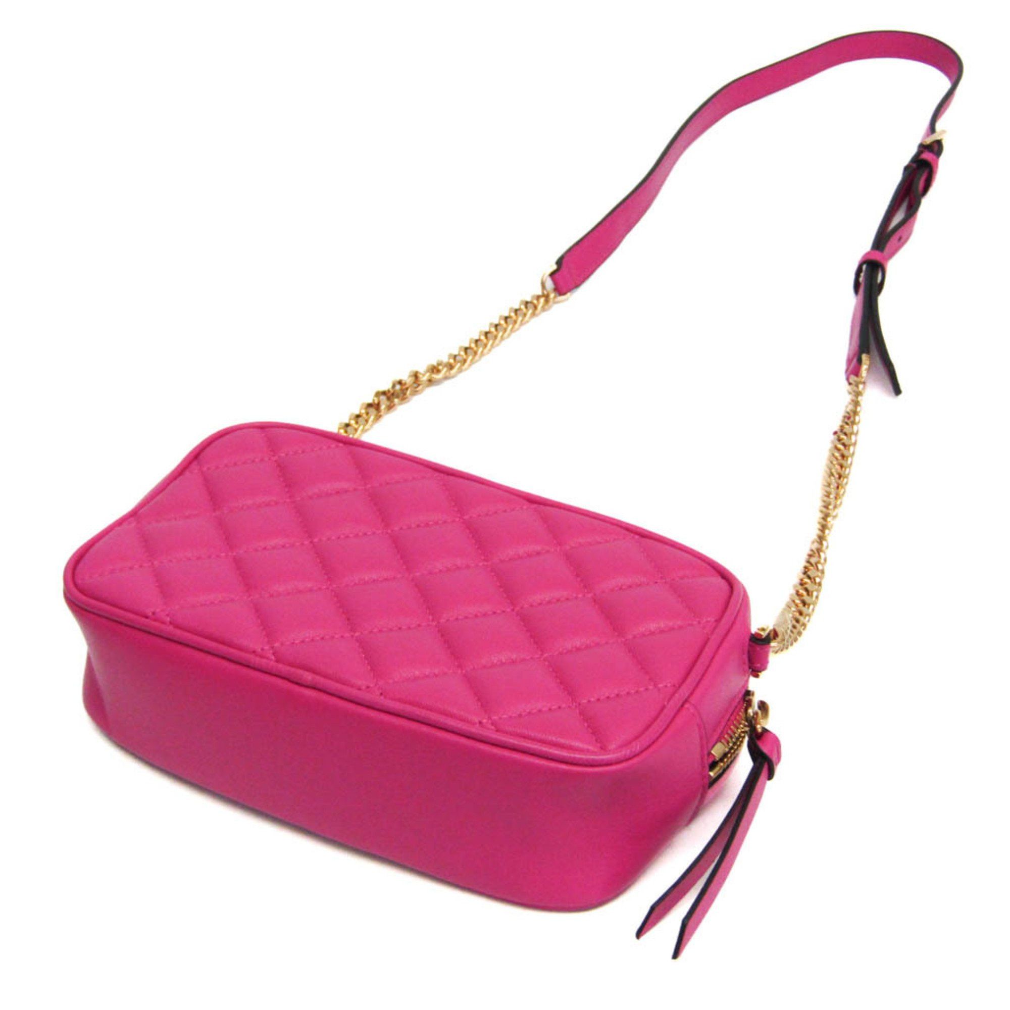 Versace Versace Medusa Quilted Chain Shoulder Pouch Women's Leather Pouch,Shoulder Bag Pink Size ONE SIZE - 2 Thumbnail