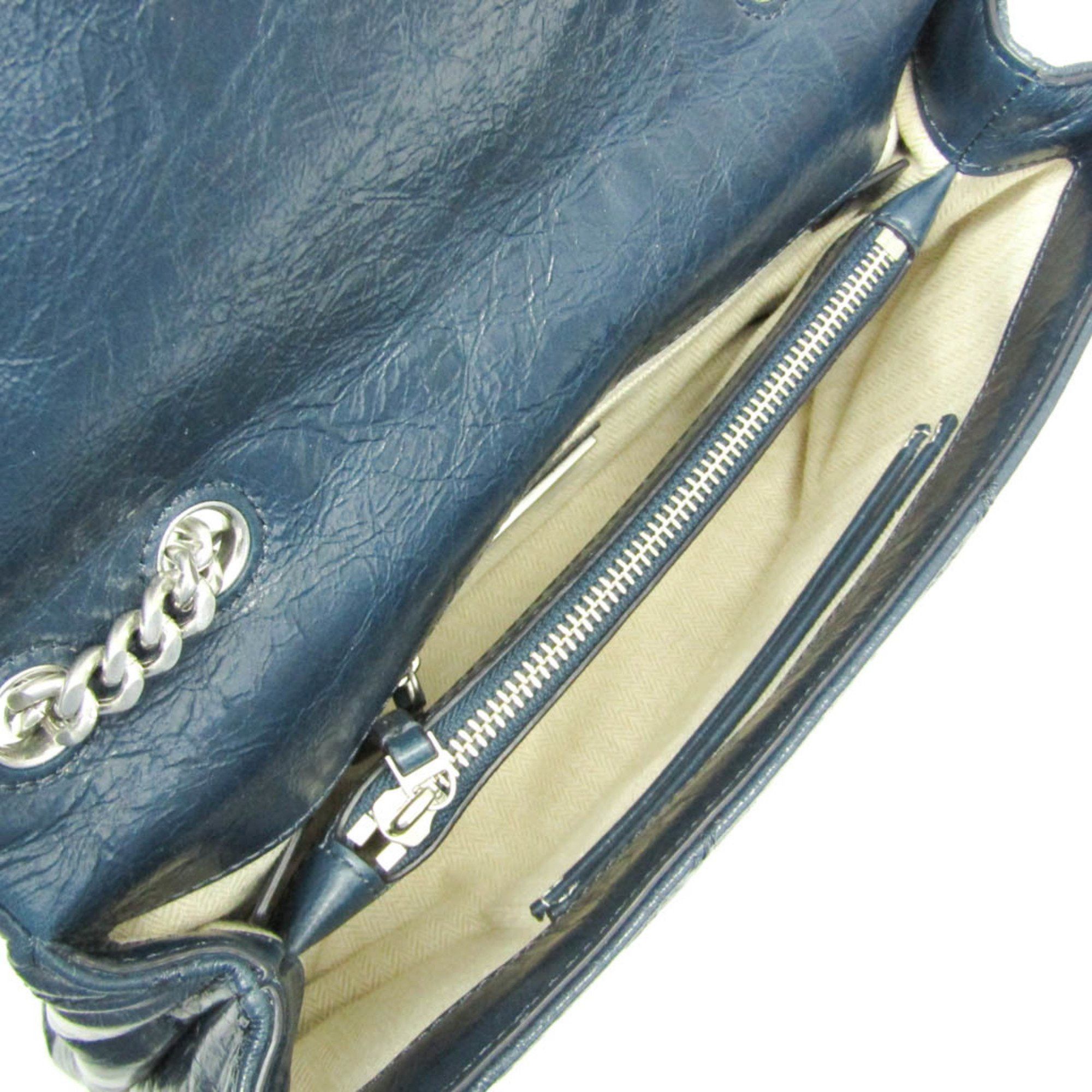 Tory Burch Tory Burch Kira Chevron Chain Shoulder Bag Women's Leather Shoulder Bag Navy Size ONE SIZE - 3 Thumbnail