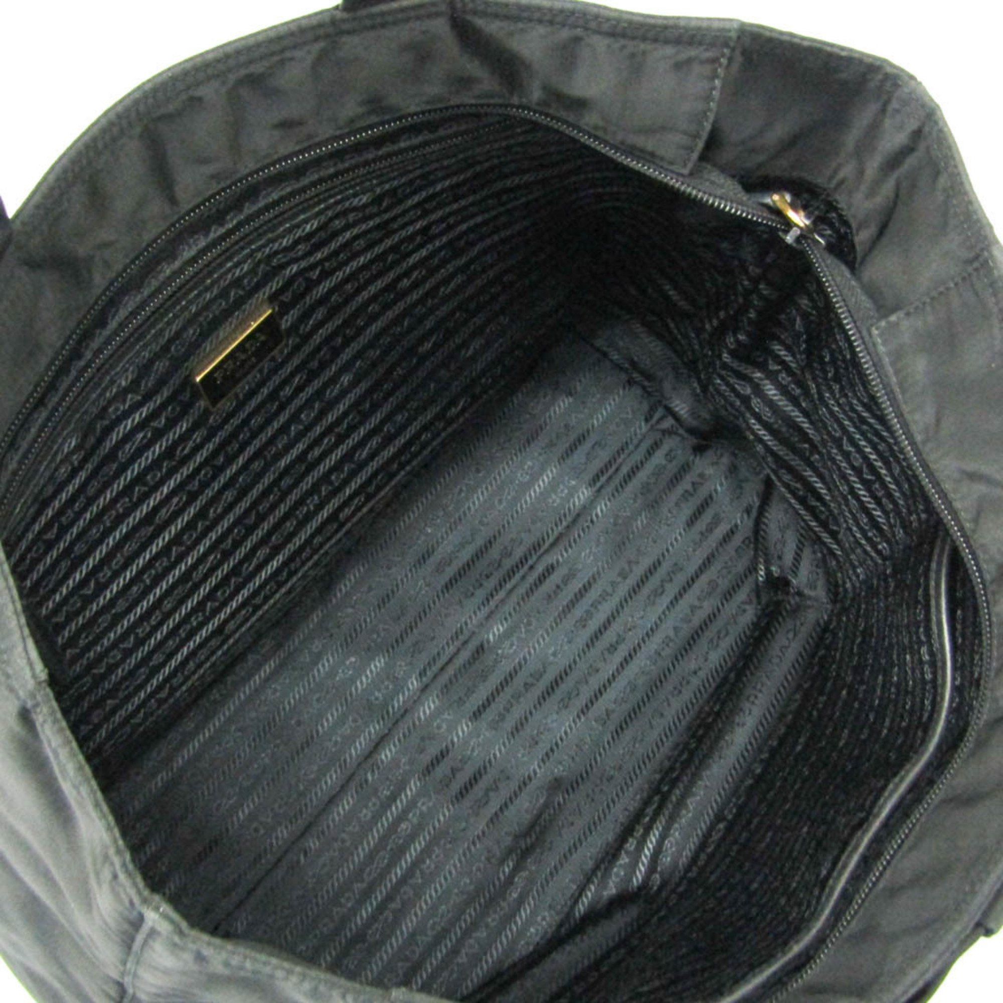 Prada Prada TESSUTO Ribbon Women's Nylon,Leather Tote Bag Black Size ONE SIZE - 3 Thumbnail