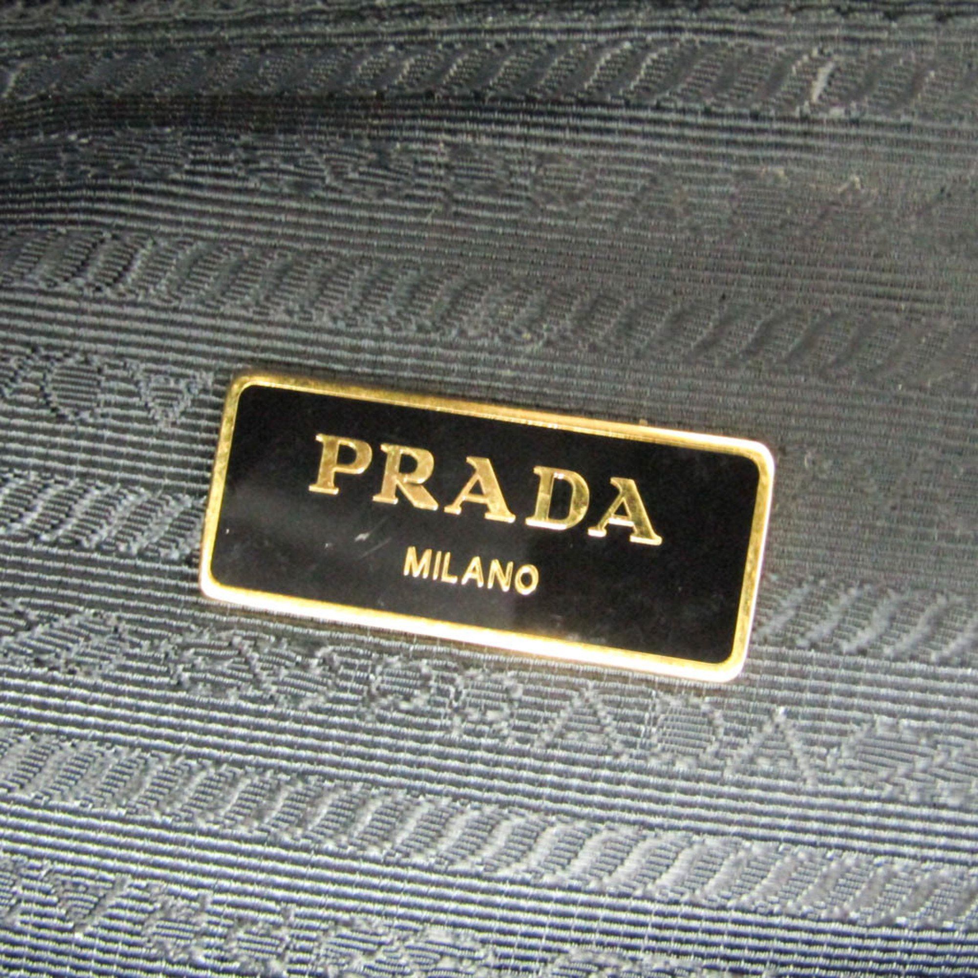 Prada Prada TESSUTO Ribbon Women's Nylon,Leather Tote Bag Black Size ONE SIZE - 13 Thumbnail
