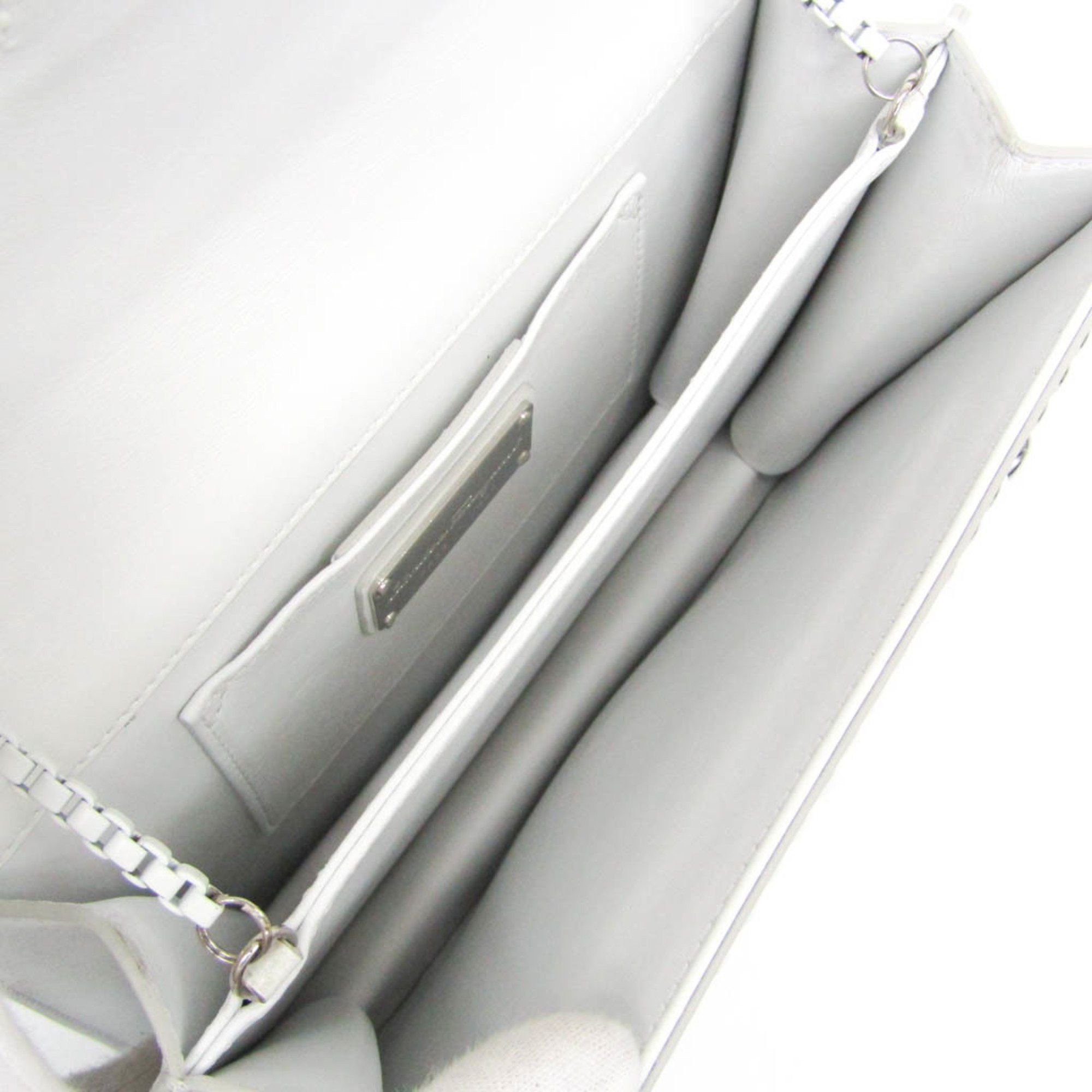 Salvatore Ferragamo Salvatore Ferragamo Gancini DY-21 H038 Women's Leather Shoulder Bag White Size ONE SIZE - 4 Thumbnail