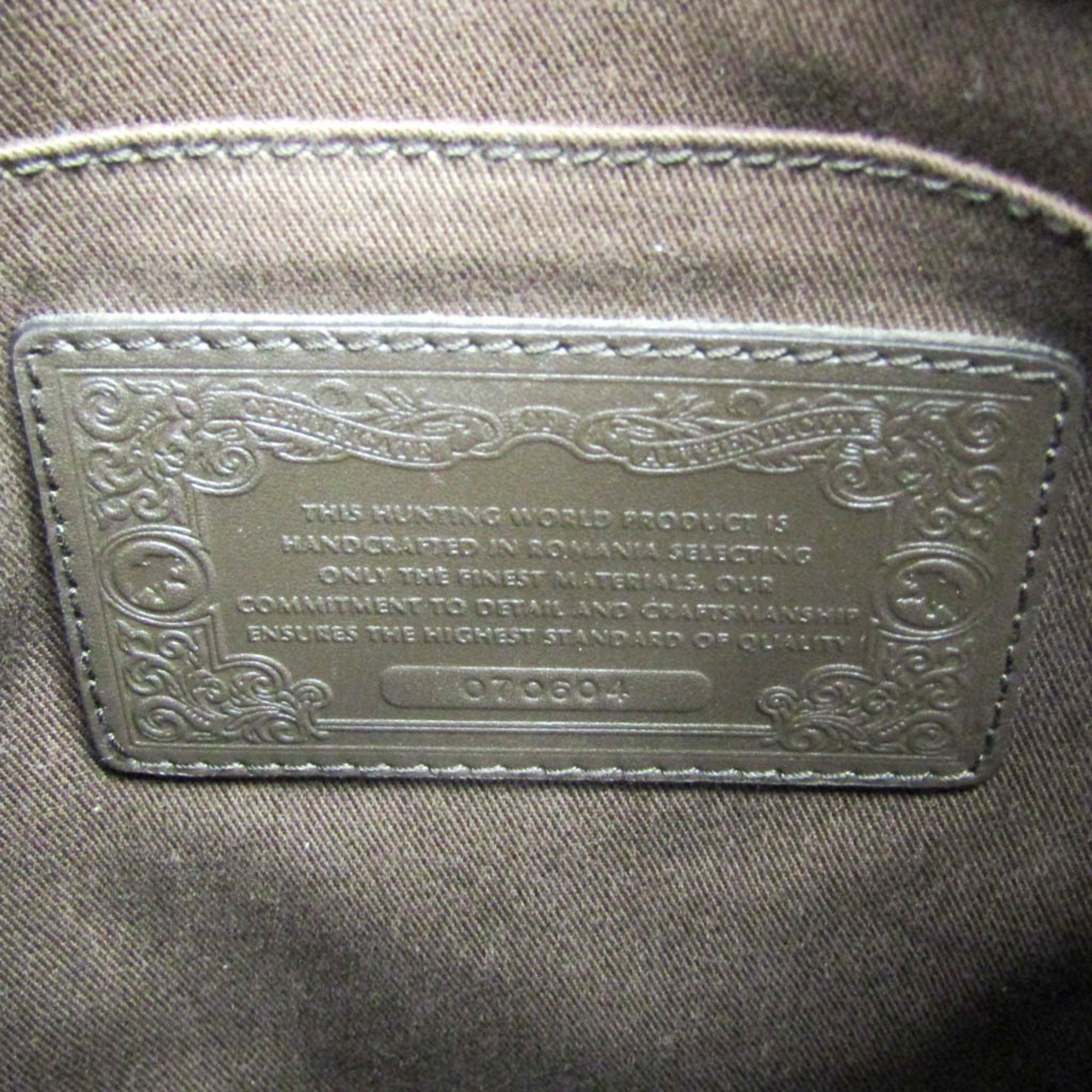 Other Hunting World Safari Embroidery Women's Leather,Canvas Shoulder Bag Brown,Light Beige Size ONE SIZE - 19 Thumbnail