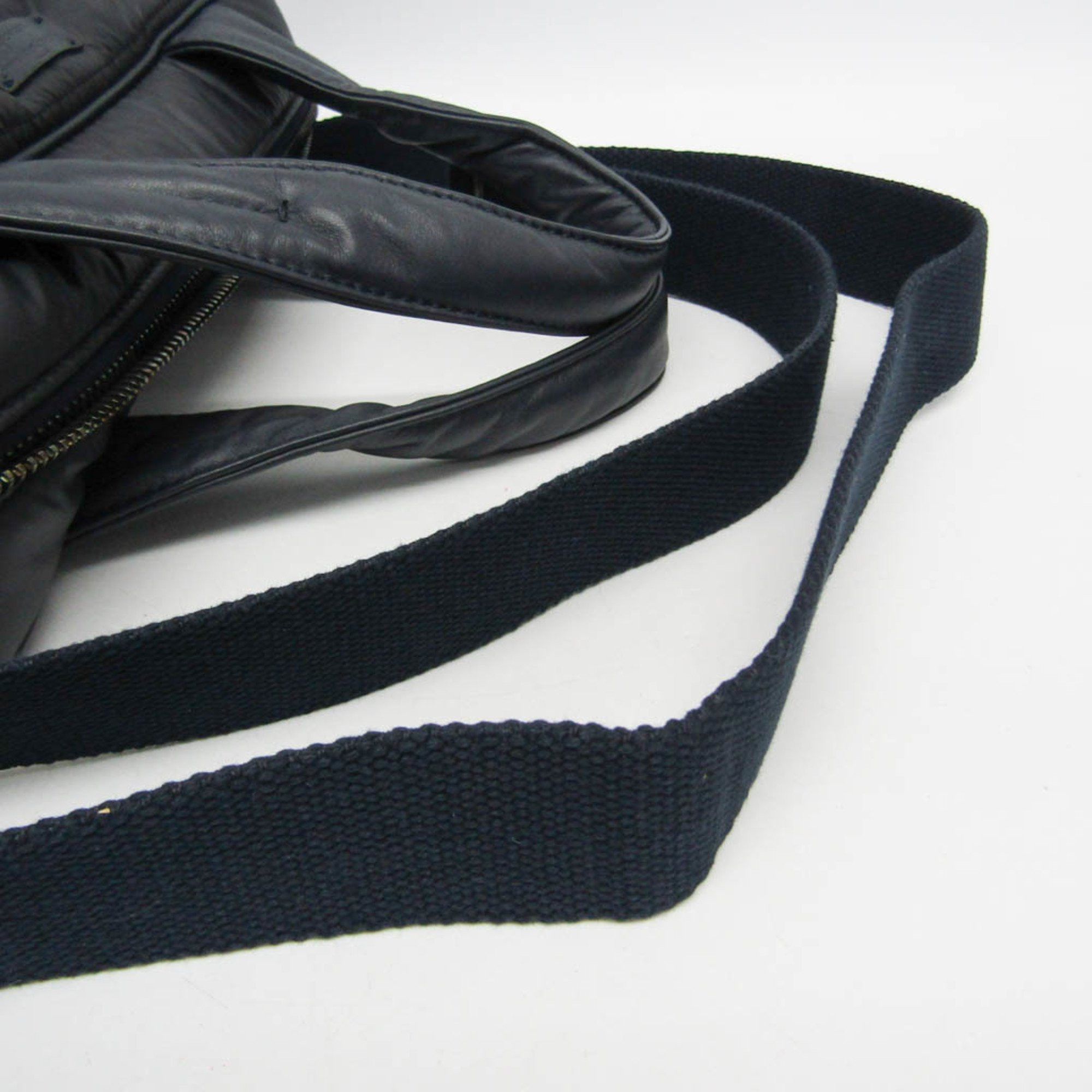 Salvatore Ferragamo Salvatore Ferragamo Quilting FZ-24 9739 Men,Women Nylon Shoulder Bag Dark Navy Size ONE SIZE - 10 Thumbnail