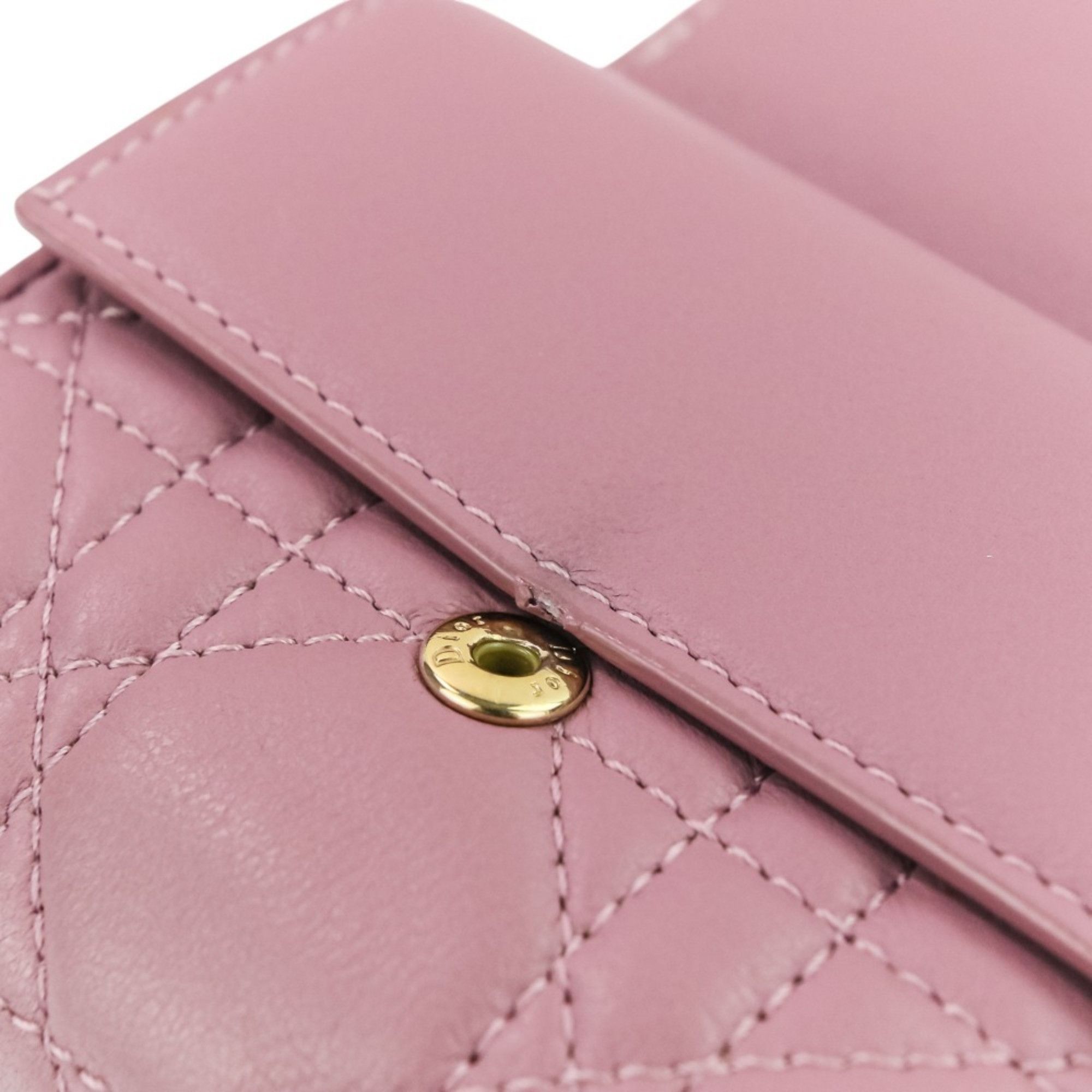 Dior Christian Dior Lady Cannage Lotus Wallet Tri-fold in Lavender Size ONE SIZE - 10 Thumbnail