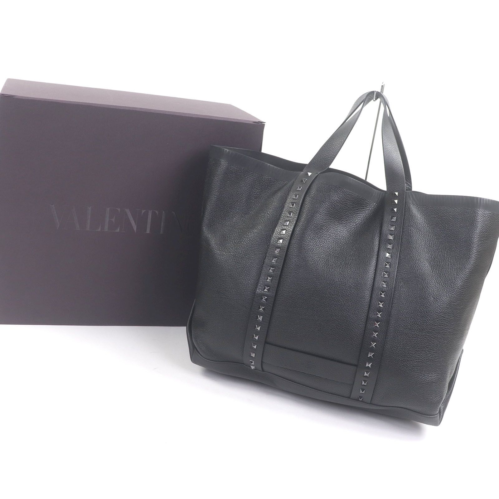 Valentino Valentino Valentino Garavani Rockstud Calfskin Tote Bag Leather Tote Bag DUTY FREE for USA Size ONE SIZE - 2 Thumbnail