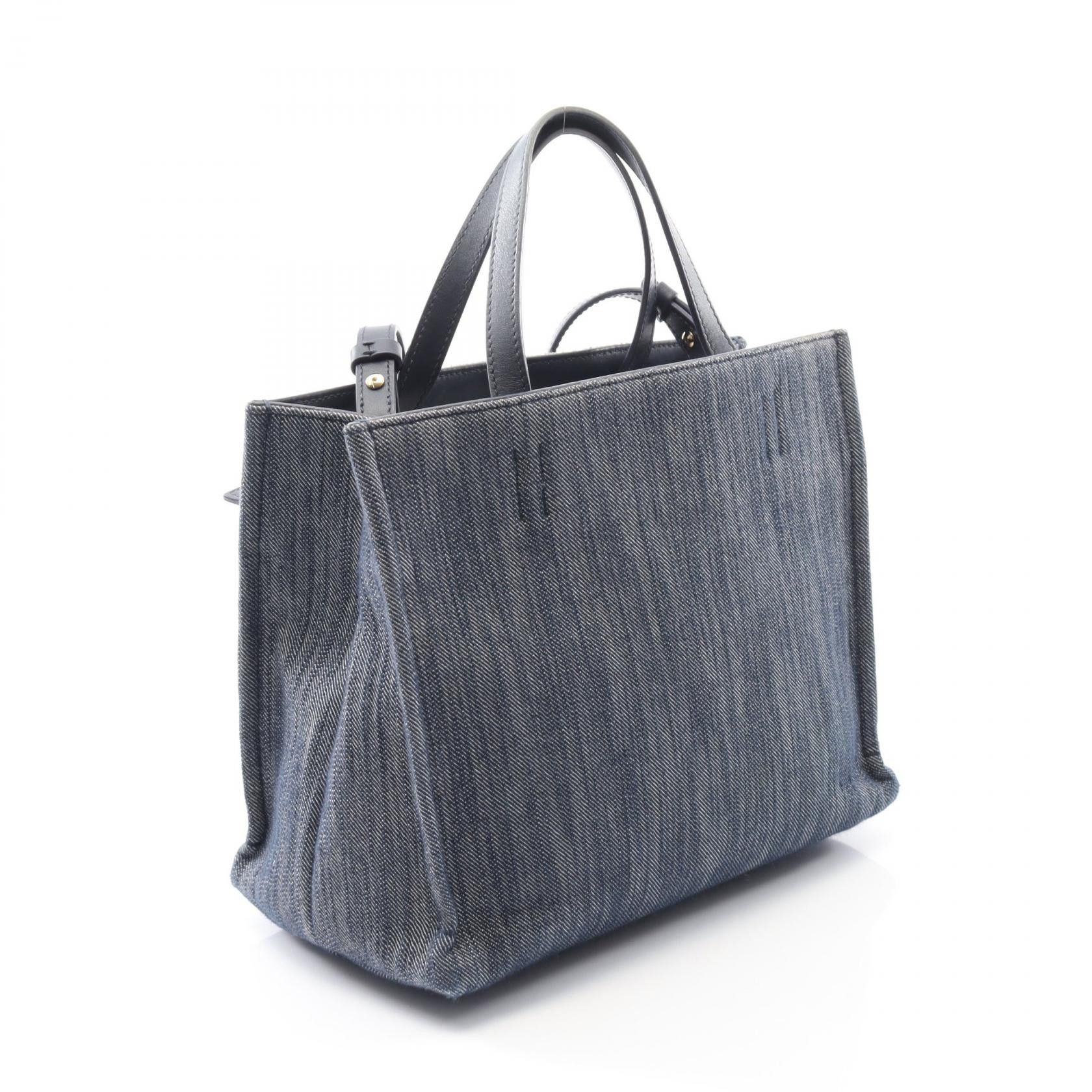 Salvatore Ferragamo Salvatore Ferragamo Salvatore Ferragamo Denim Leather Handbag Denim Handbag 219407 DUTY FREE for USA Size ONE SIZE - 2 Thumbnail