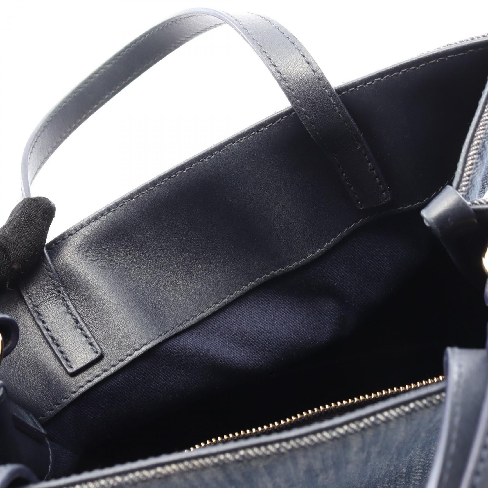 Salvatore Ferragamo Salvatore Ferragamo Salvatore Ferragamo Denim Leather Handbag Denim Handbag 219407 DUTY FREE for USA Size ONE SIZE - 9 Thumbnail