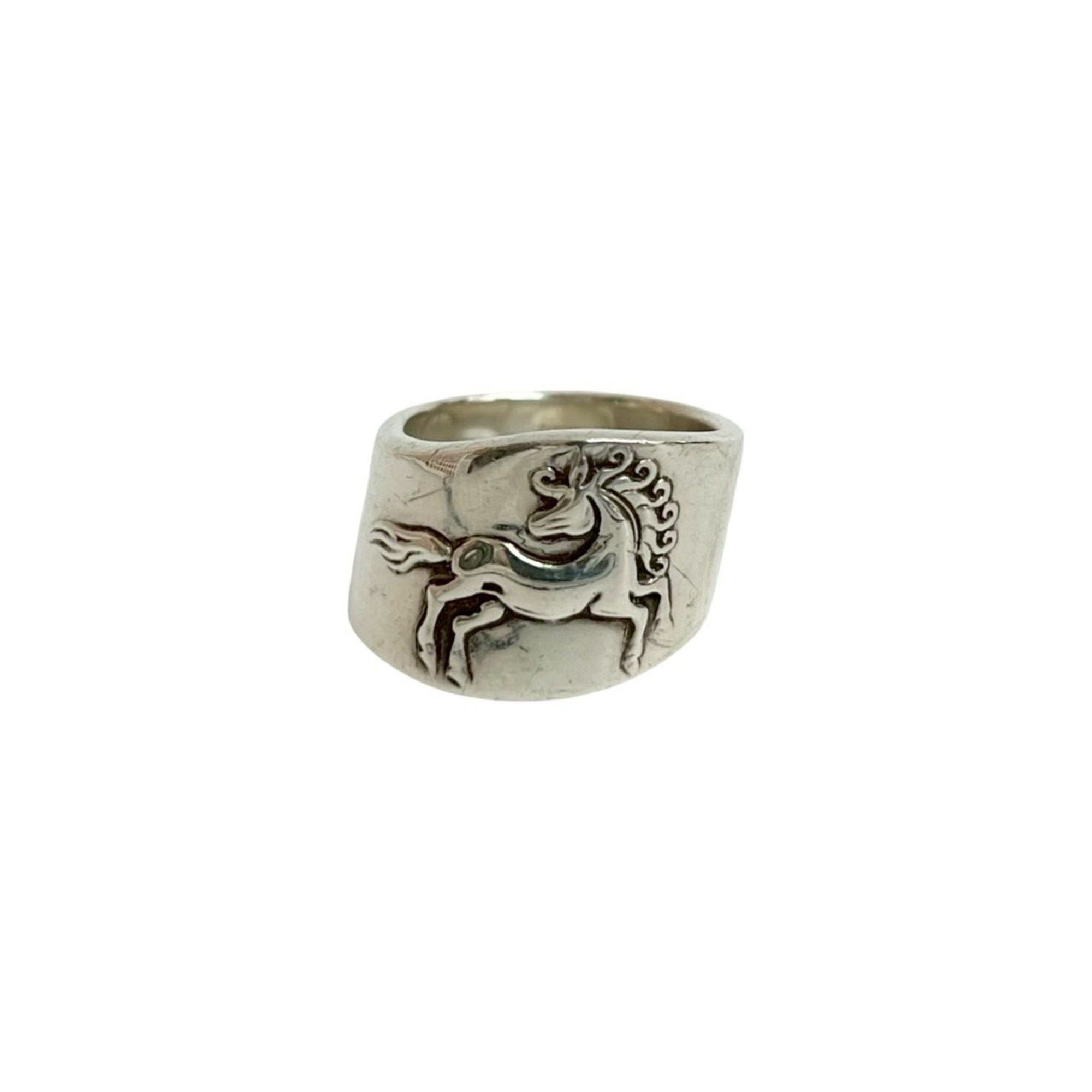 Hermes HERMES Gallop Ring, 925 Sterling Silver, Size 10, Men's and Women's Jewelry, 406-6 Size ONE SIZE - 3 Thumbnail