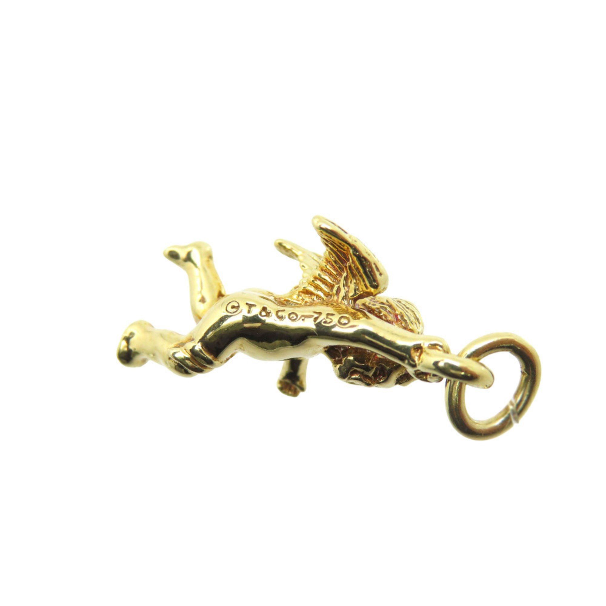 Tiffany & Co. Like new Tiffany Cherub Angel Motif 18KYG Pendant Top in 750 Yellow Gold. Jewelry Charm 0080. TIFFANY & Co. Size ONE SIZE - 8 Thumbnail