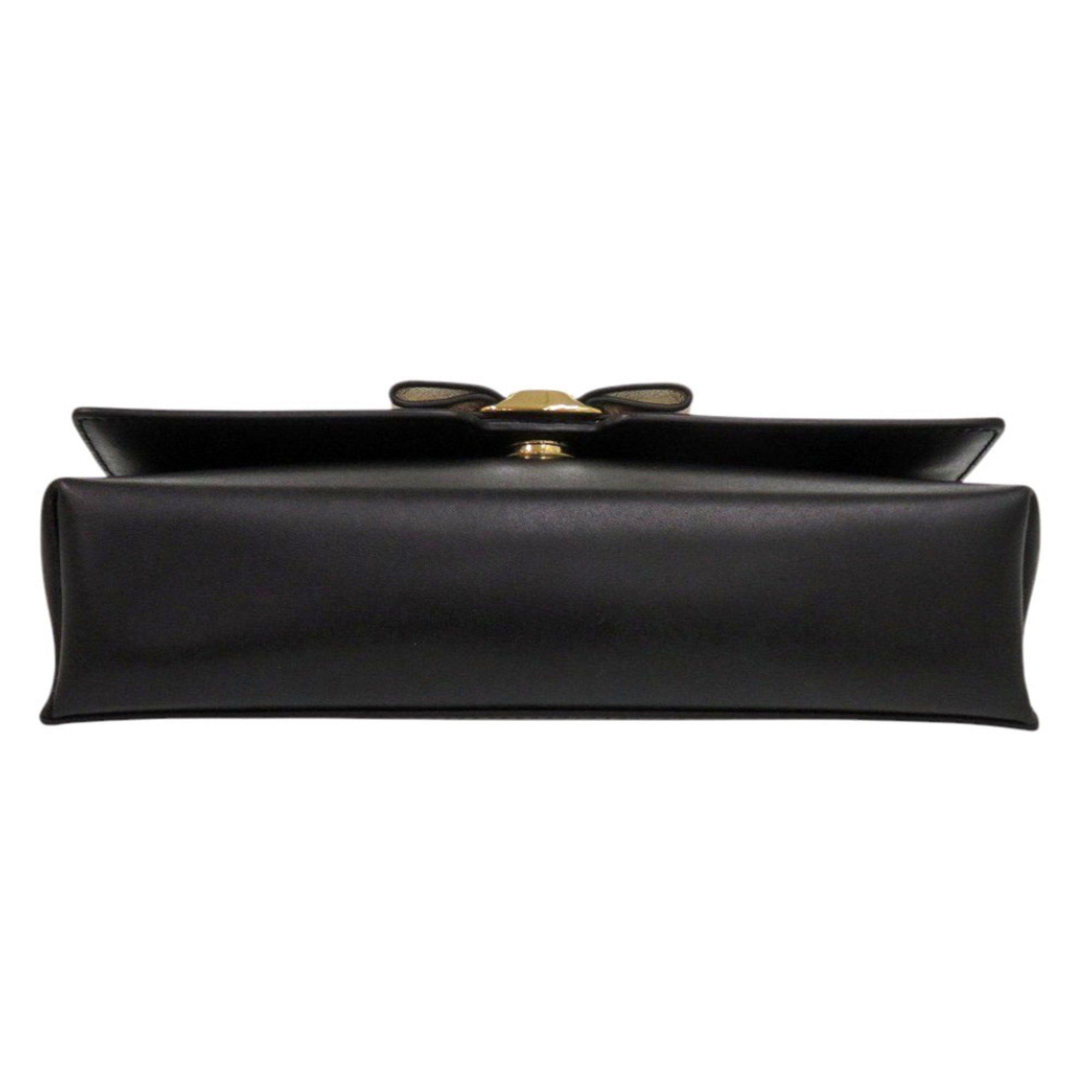 Salvatore Ferragamo Salvatore Ferragamo Vara Ribbon Leather Black Shoulder Bag 0529 Size ONE SIZE - 5 Thumbnail