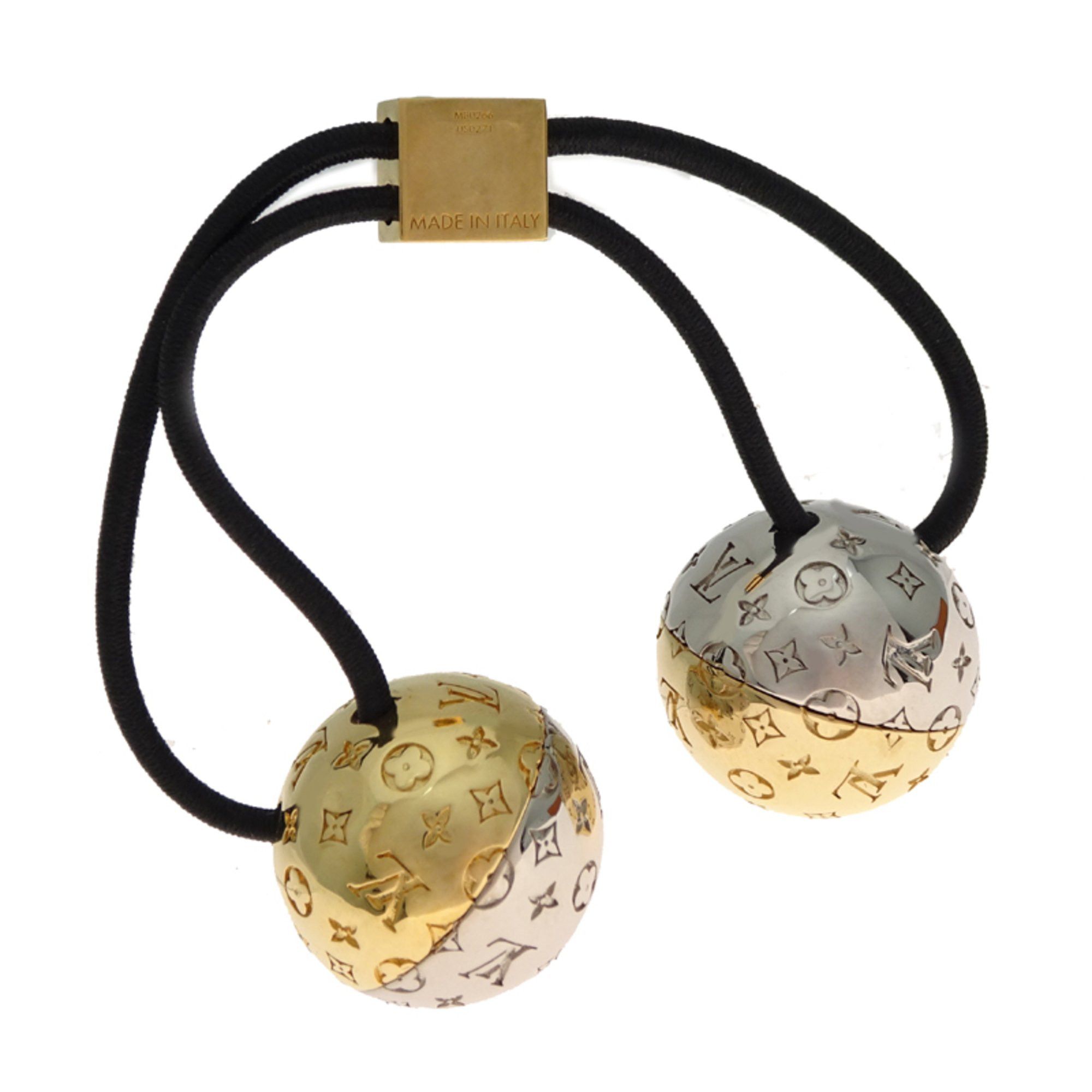 Louis Vuitton Louis Vuitton Nanogram Planet Scrunchie, Women's, M80266, Metal, Black Size ONE SIZE - 2 Thumbnail