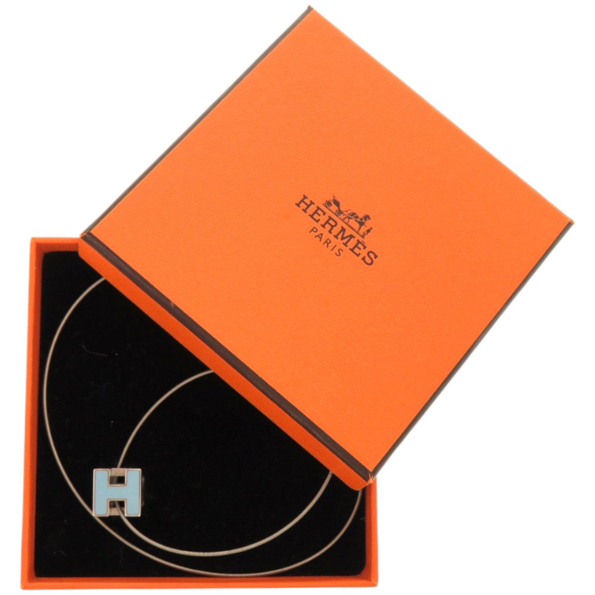 Hermes Hermès Carge d'Ache H Cube Metal Light Blue Necklace 1327 HERMES Size ONE SIZE - 2 Thumbnail