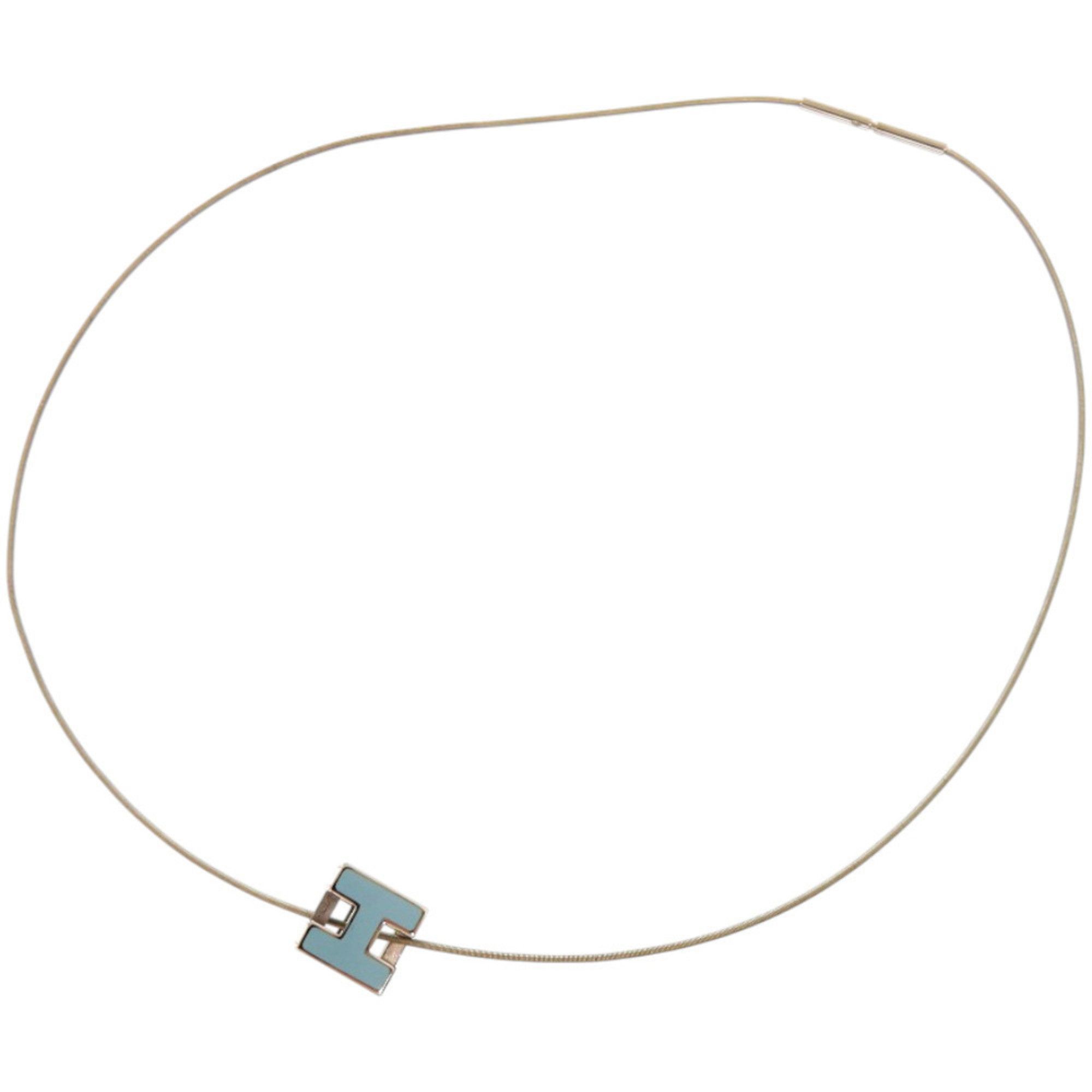 Hermes Hermès Carge d'Ache H Cube Metal Light Blue Necklace 1327 HERMES Size ONE SIZE - 5 Thumbnail