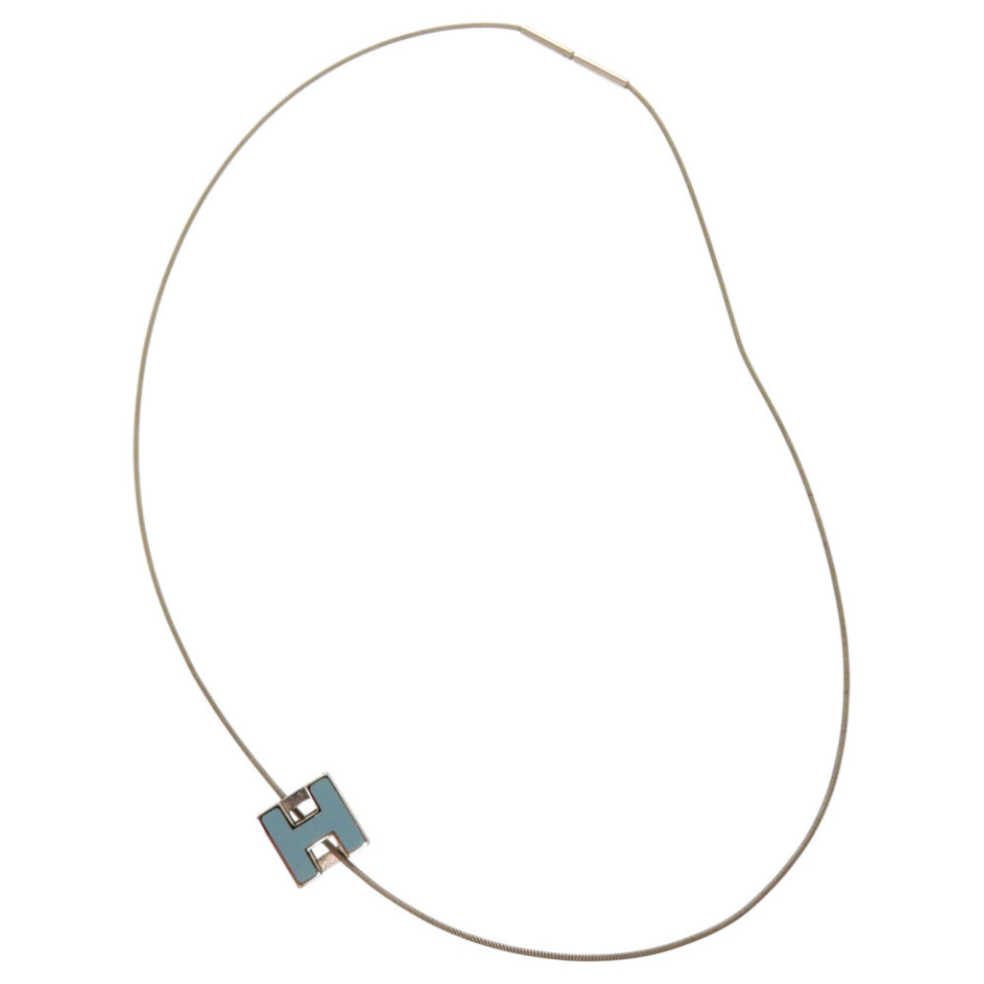 Hermes Hermès Carge d'Ache H Cube Metal Light Blue Necklace 1327 HERMES Size ONE SIZE - 4 Thumbnail