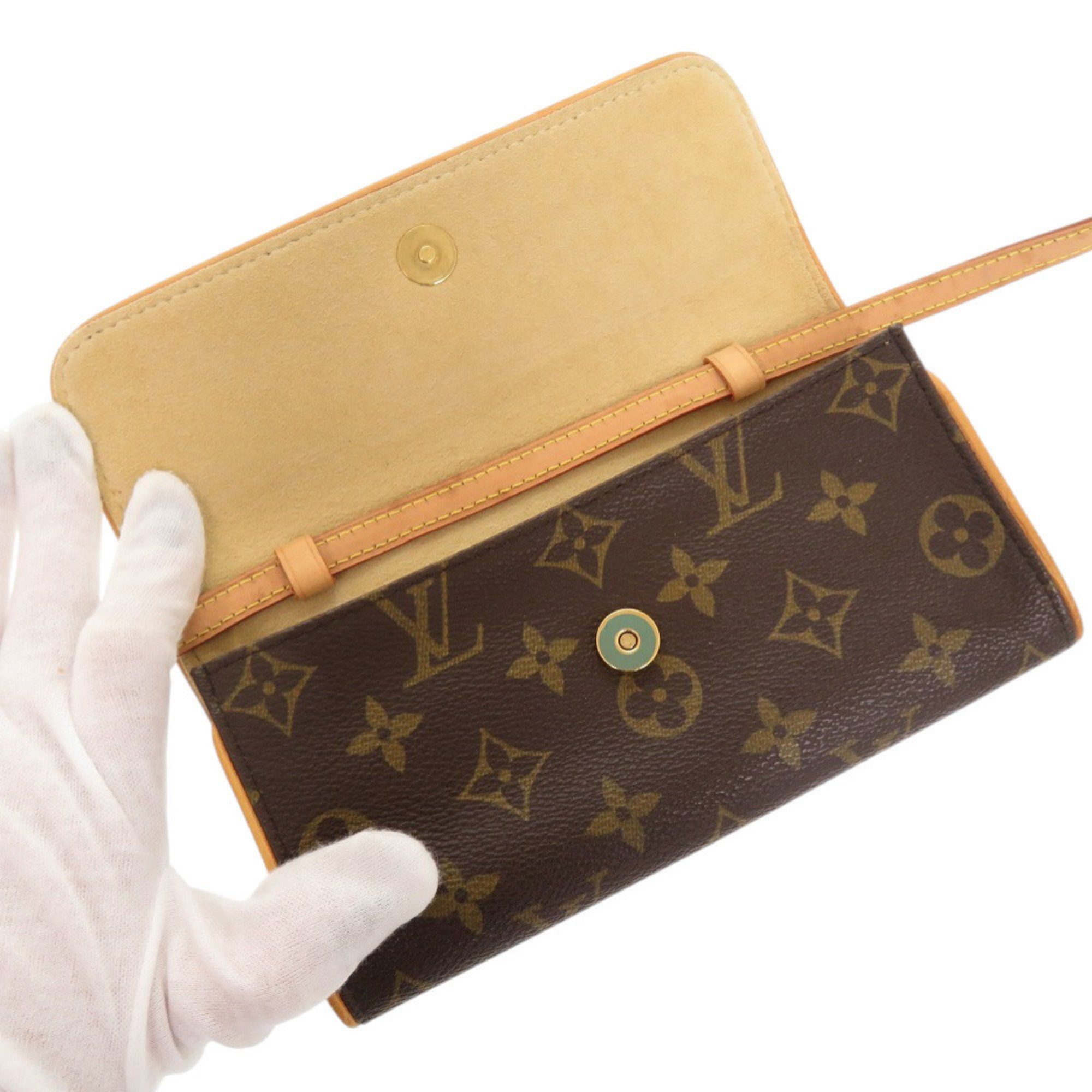 Louis Vuitton Louis Vuitton Pochette Twin PM Monogram M51854 Canvas Brown LV Shoulder Bag 0087 LOUIS VUITTON Size ONE SIZE - 7 Thumbnail