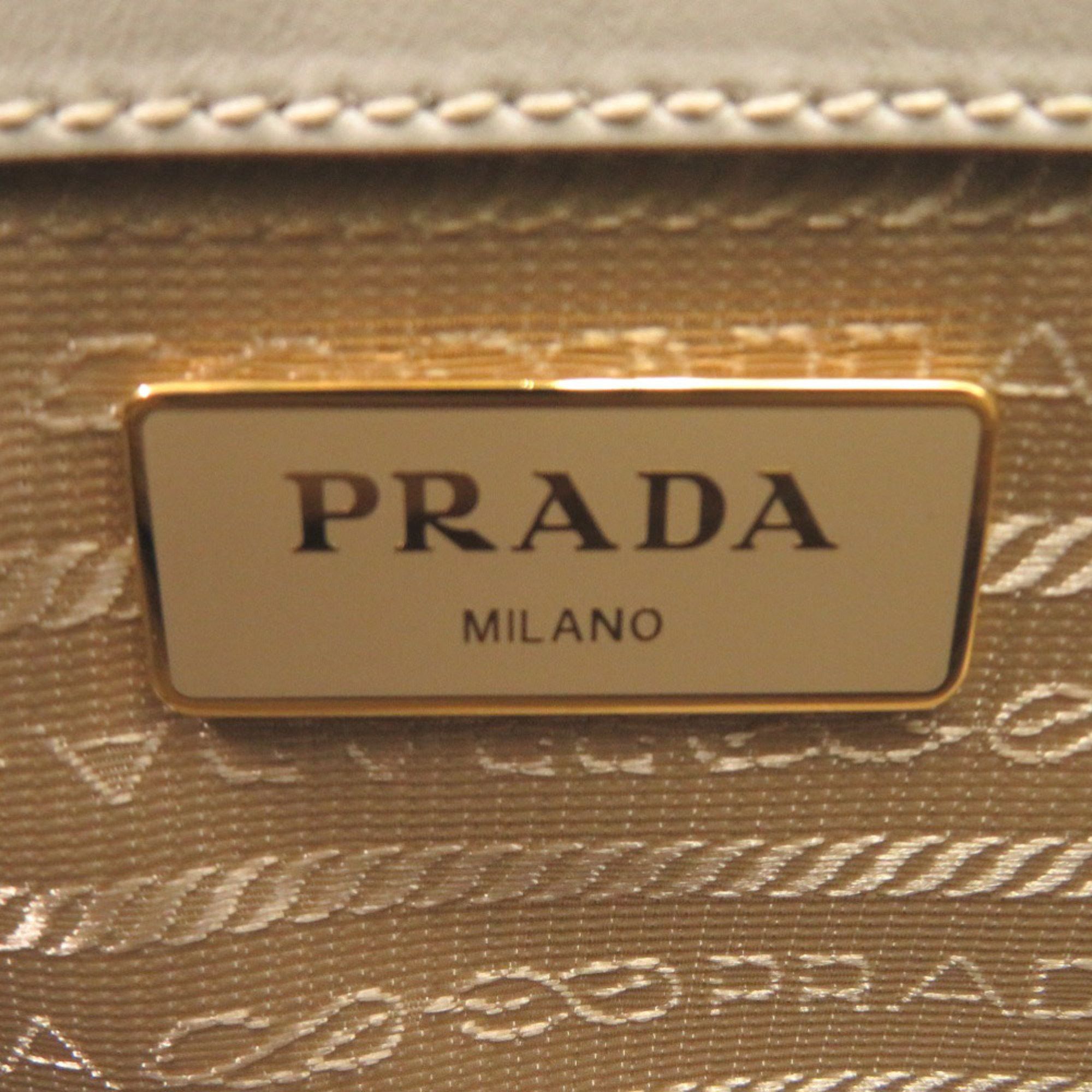 Prada Like new Prada Logo Jacquard 1BA172 Leather Corda Talc Beige White Shoulder Bag 0780 PRADA Size ONE SIZE - 9 Thumbnail