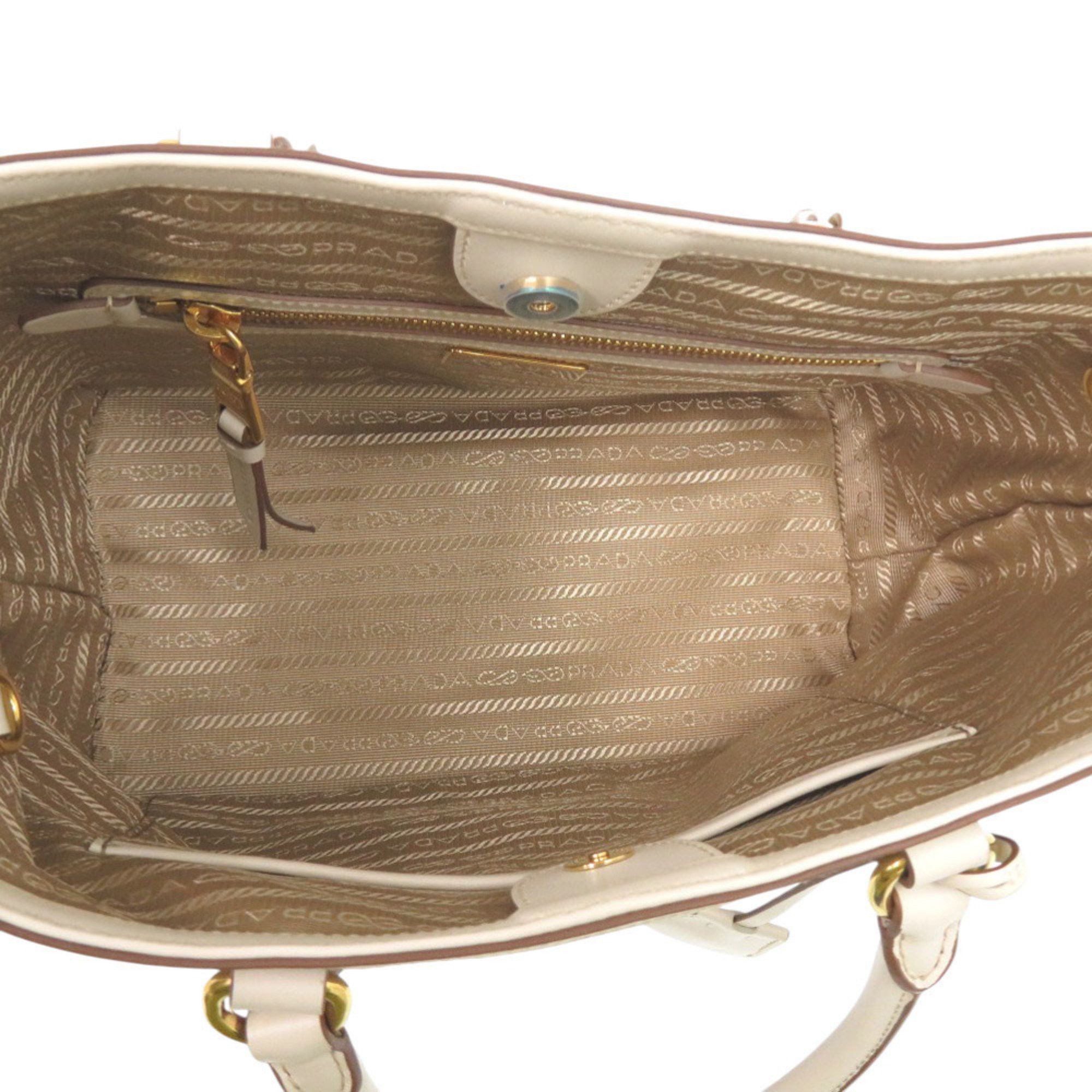 Prada Like new Prada Logo Jacquard 1BA172 Leather Corda Talc Beige White Shoulder Bag 0780 PRADA Size ONE SIZE - 6 Thumbnail