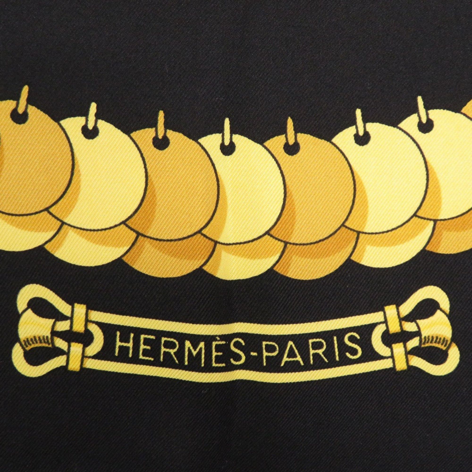 Hermes Hermès Carré 90 KOSMIMA Space Silk Black Scarf Muffler 1437 HERMES Size ONE SIZE - 2 Thumbnail