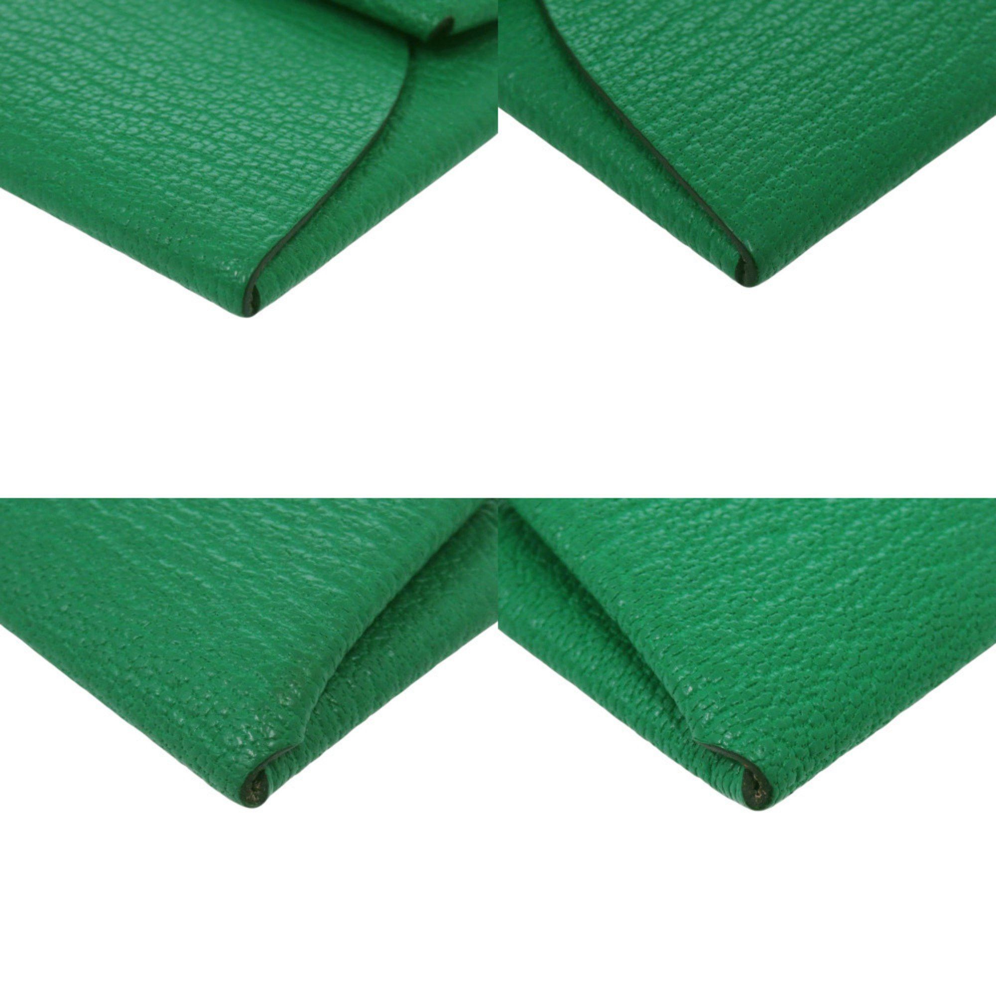 Hermes Like new Hermès Bastia Verso Chevre Mysore Bamboo/Rose Darling silver hardware, K stamp (made in 2025), coin case/wallet, green, 0521 HERMES Size ONE SIZE - 3 Thumbnail