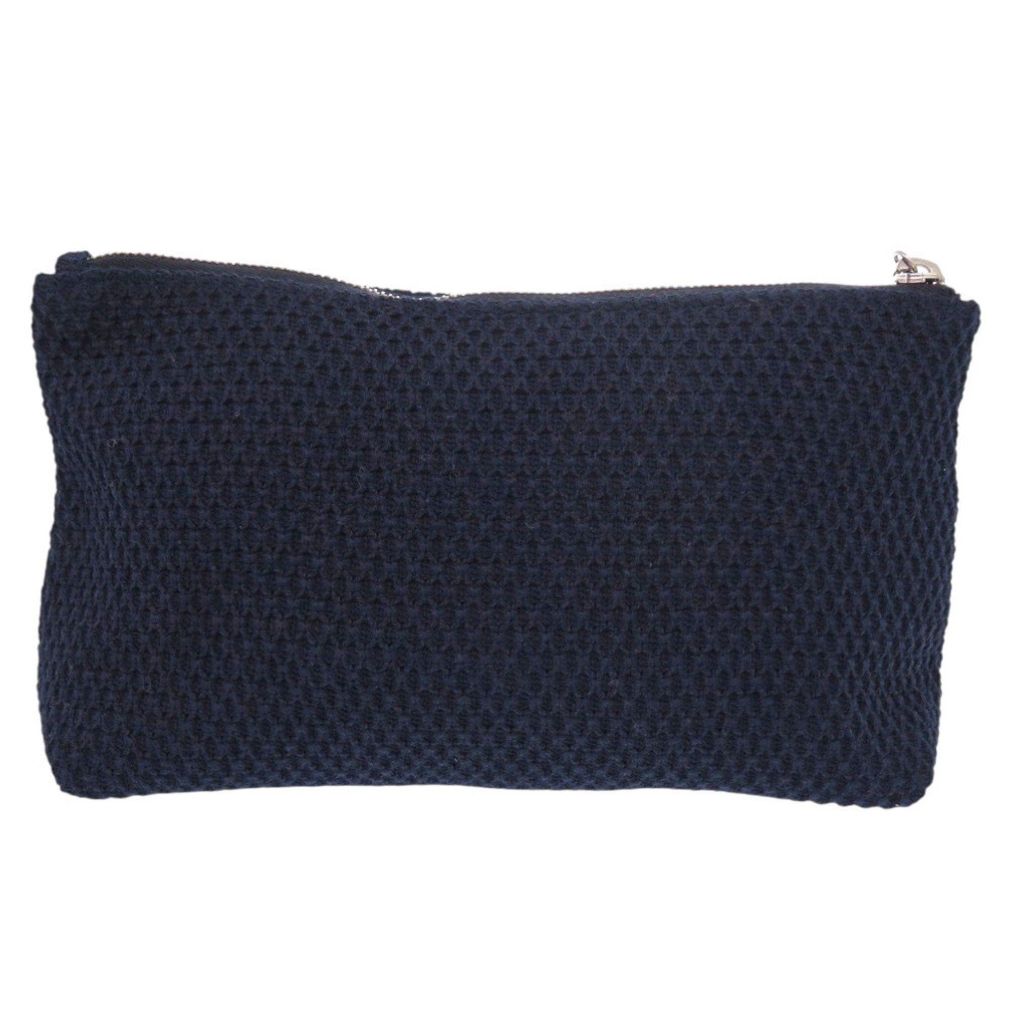 Chanel Like new Chanel 3-piece travel set including headband, scrunchie, and pouch, cotton, navy blue, 0541 CHANEL Size ONE SIZE - 2 Thumbnail