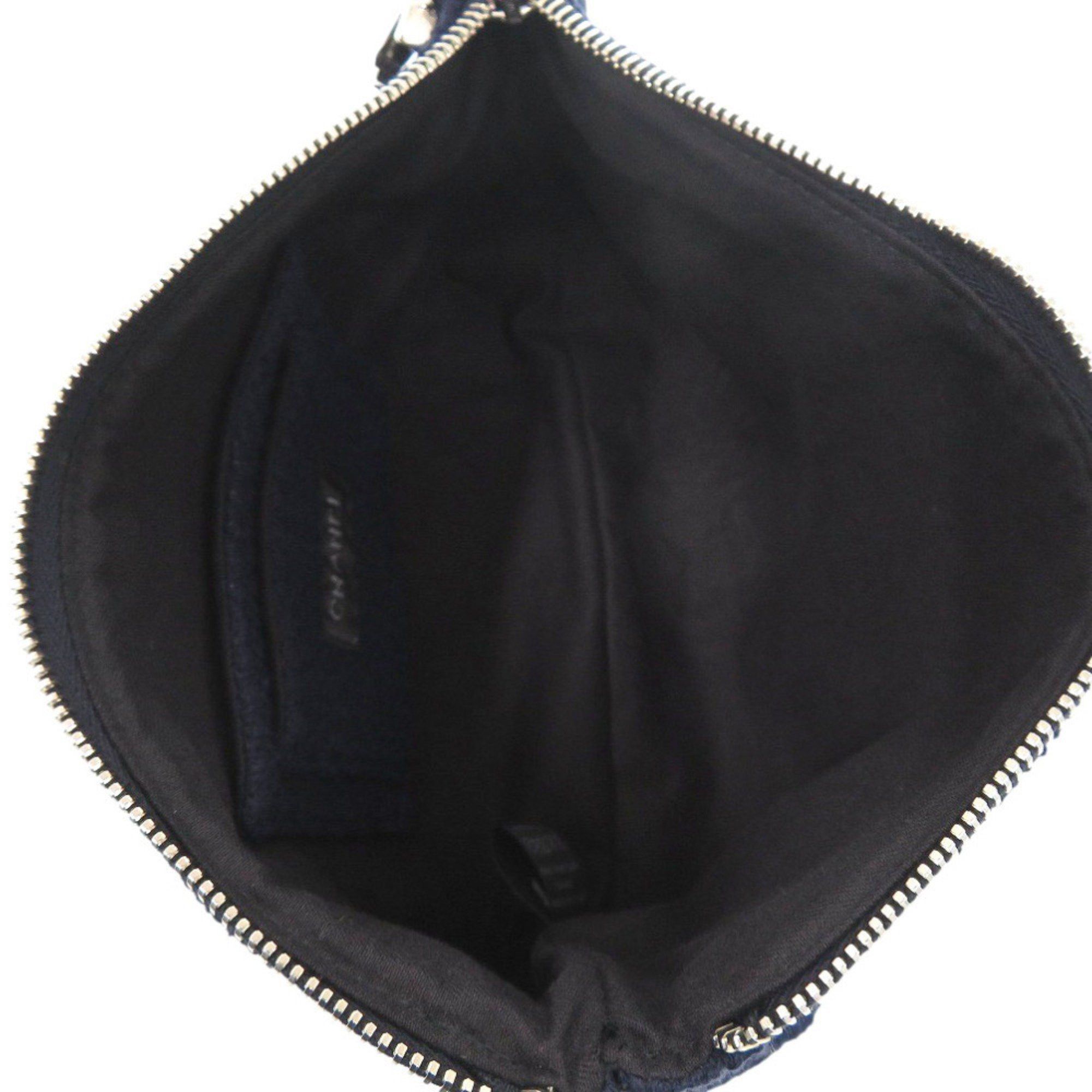Chanel Like new Chanel 3-piece travel set including headband, scrunchie, and pouch, cotton, navy blue, 0541 CHANEL Size ONE SIZE - 3 Thumbnail