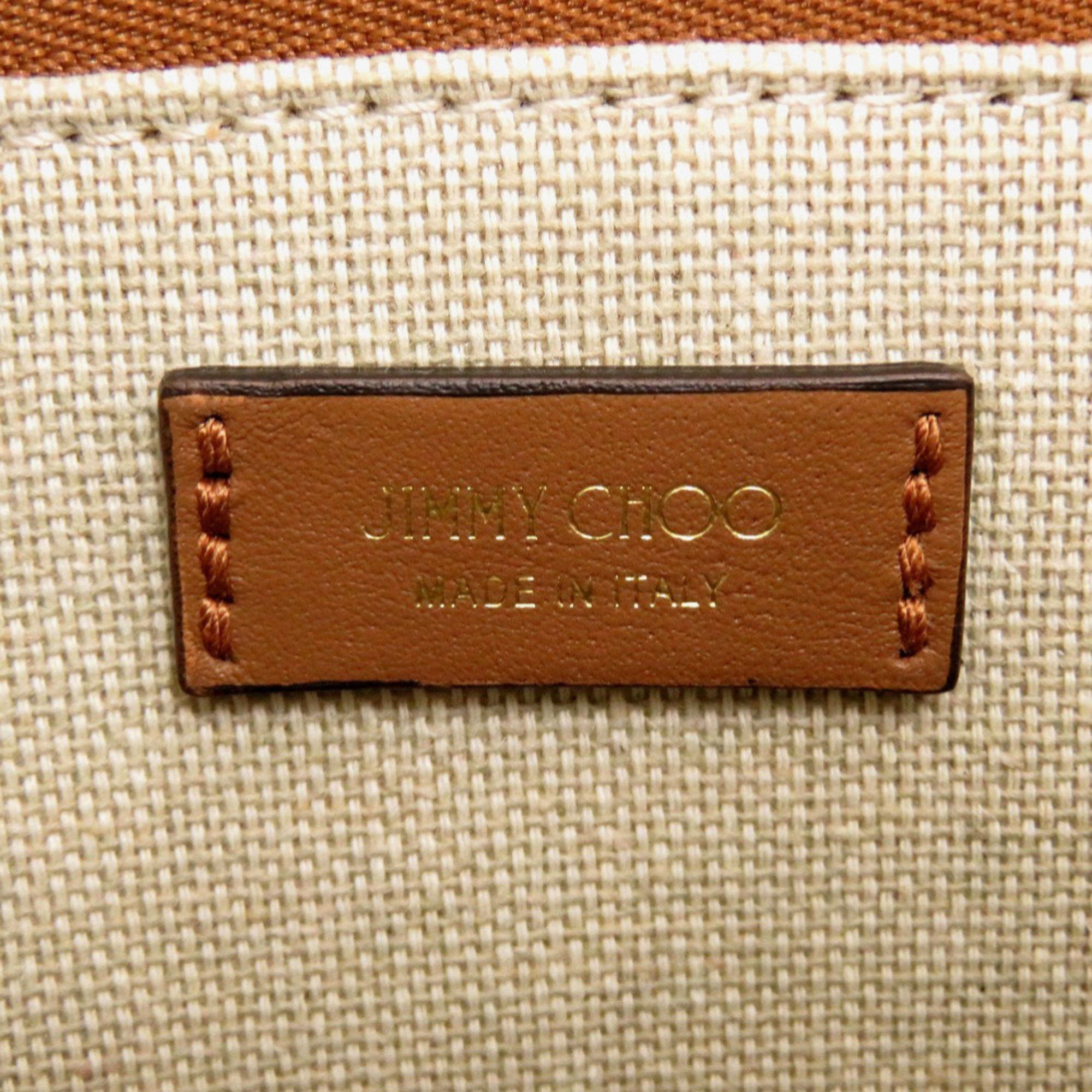 Jimmy Choo Jimmy Choo Varenne Avenue 2-Way Canvas and Leather Shoulder Bag in Natural Beige Brown (0679) Size ONE SIZE - 10 Thumbnail