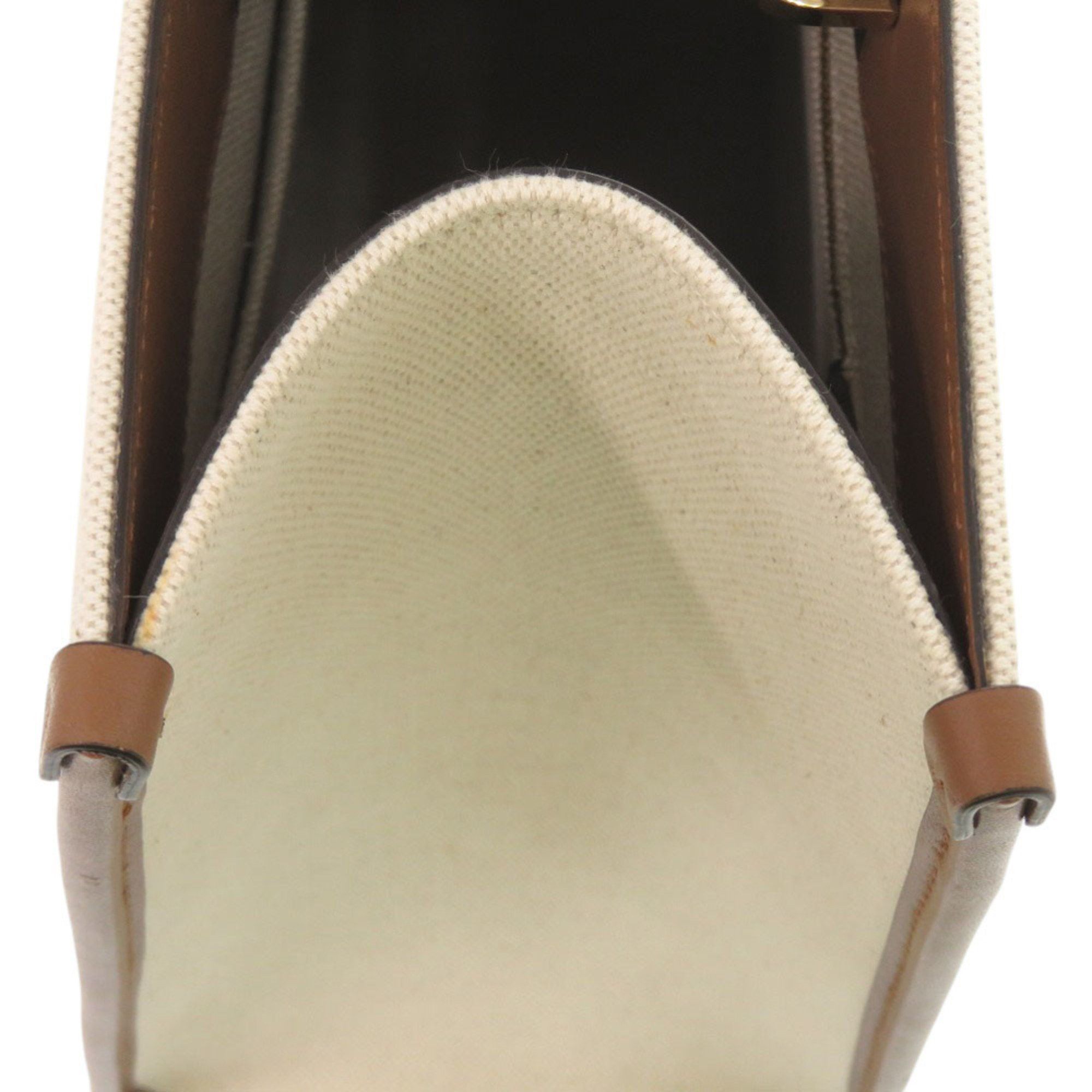 Jimmy Choo Jimmy Choo Varenne Avenue 2-Way Canvas and Leather Shoulder Bag in Natural Beige Brown (0679) Size ONE SIZE - 7 Thumbnail