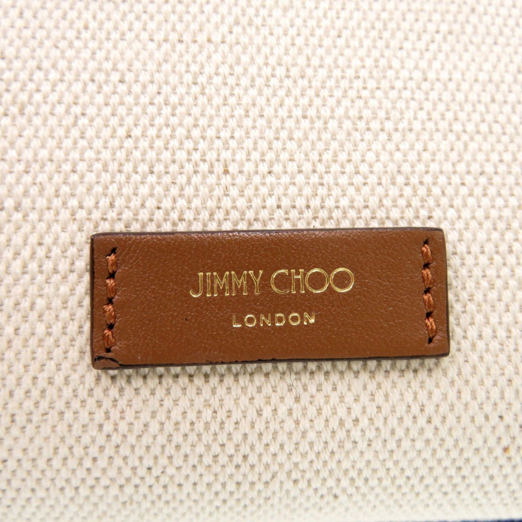 Jimmy Choo Jimmy Choo Varenne Avenue 2-Way Canvas and Leather Shoulder Bag in Natural Beige Brown (0679) Size ONE SIZE - 11 Thumbnail