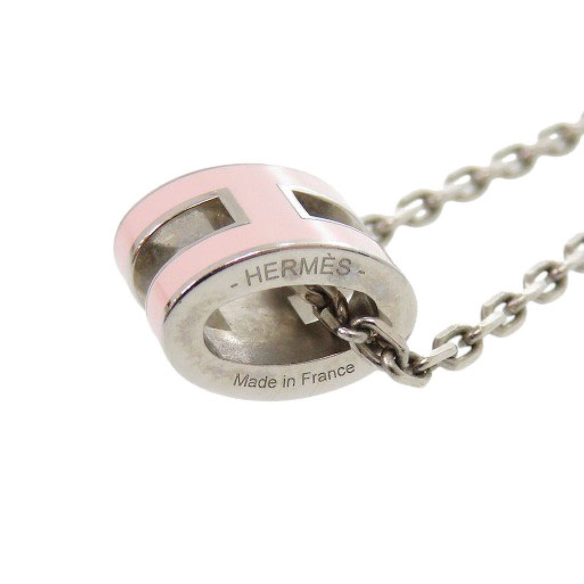 Hermes Hermes Hermès Mini Pop Ash H Metal Necklace with Silver Hardware, Pink, 0704 Size ONE SIZE - 5 Thumbnail