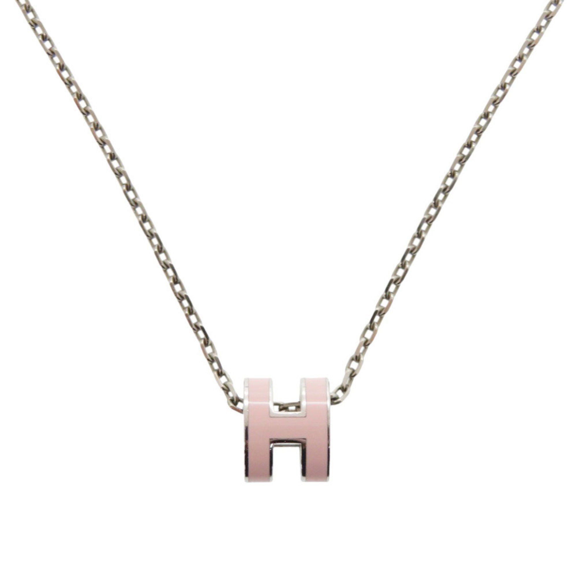 Hermes Hermes Hermès Mini Pop Ash H Metal Necklace with Silver Hardware, Pink, 0704 Size ONE SIZE - 2 Thumbnail