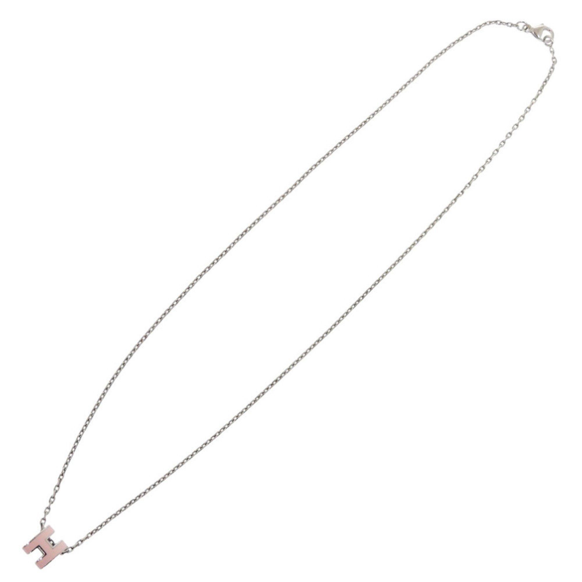 Hermes Hermes Hermès Mini Pop Ash H Metal Necklace with Silver Hardware, Pink, 0704 Size ONE SIZE - 3 Thumbnail