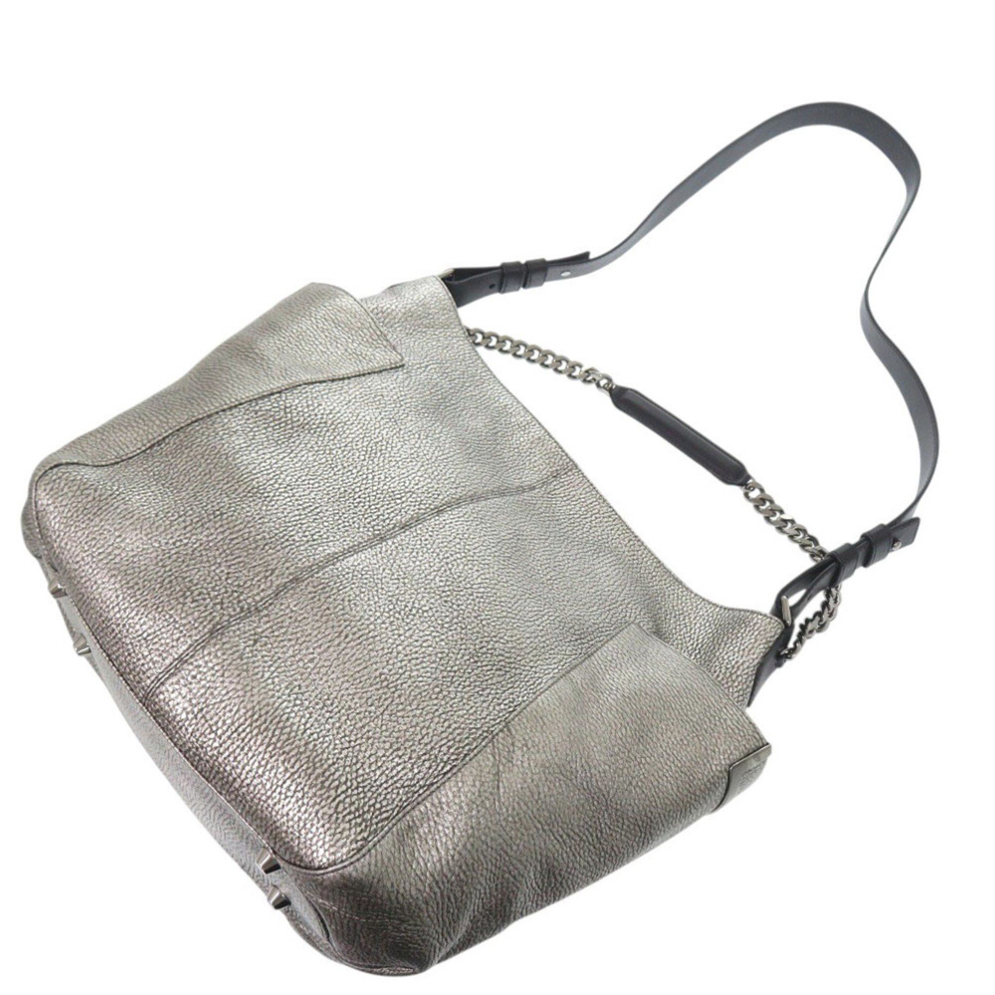 Jimmy Choo Jimmy Choo Leather Silver Shoulder Bag 0639 JIMMY CHOO Size ONE SIZE - 5 Thumbnail