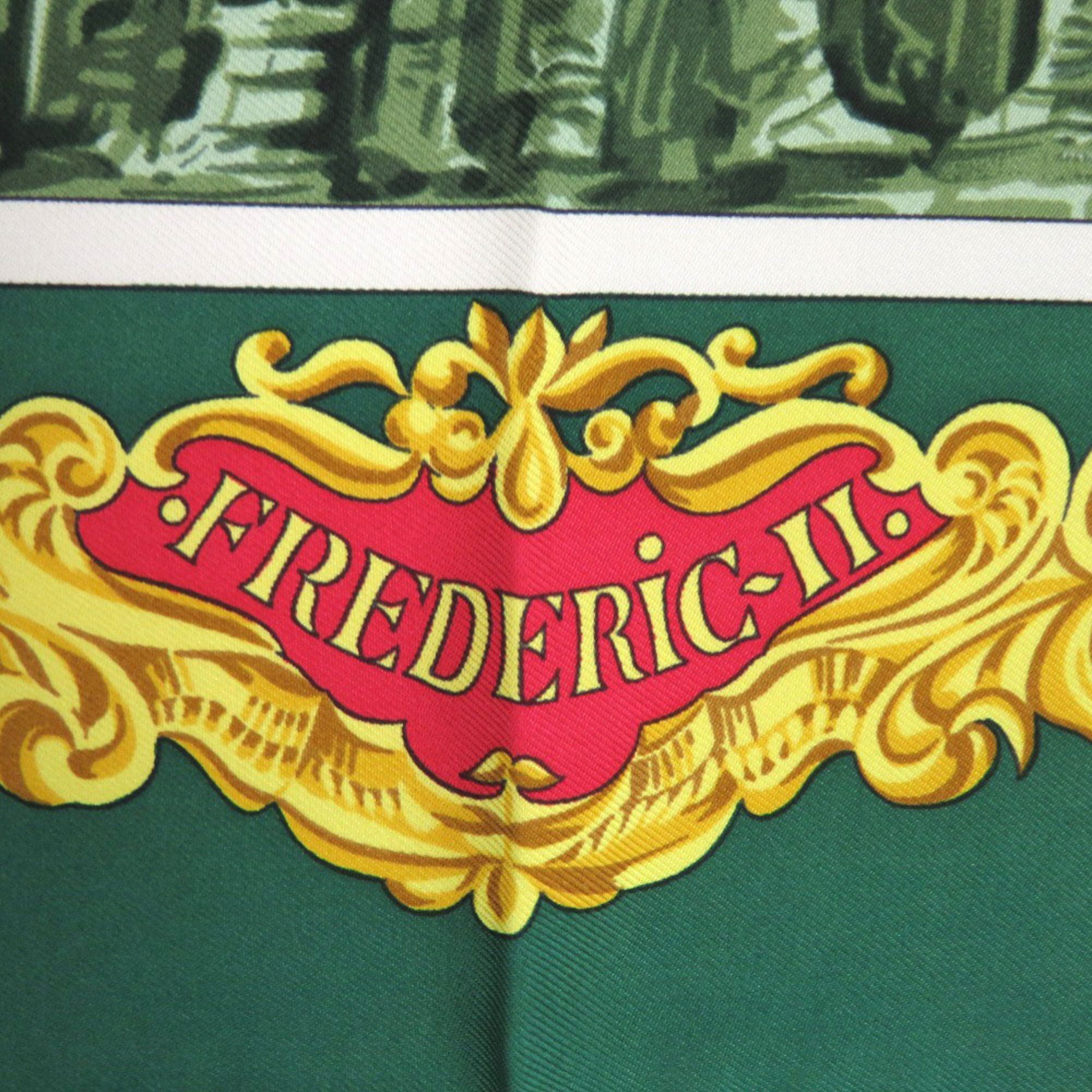 Hermes Hermes Hermès Carré 90 Sanssouci Palace Silk Scarf Muffler in Green, Gold, and Red (0137) Size ONE SIZE - 5 Thumbnail