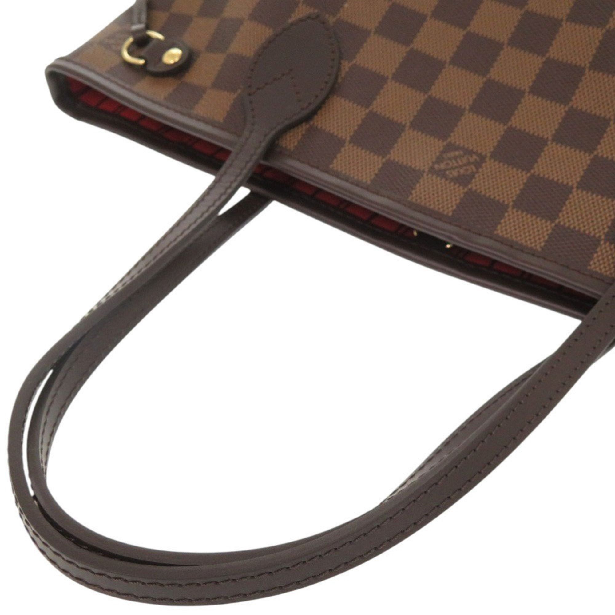 Louis Vuitton Like new Louis Vuitton Neverfull PM Damier Brown Tote Bag with Pouch N41359 LV 0701 LOUIS VUITTON Size ONE SIZE - 5 Thumbnail