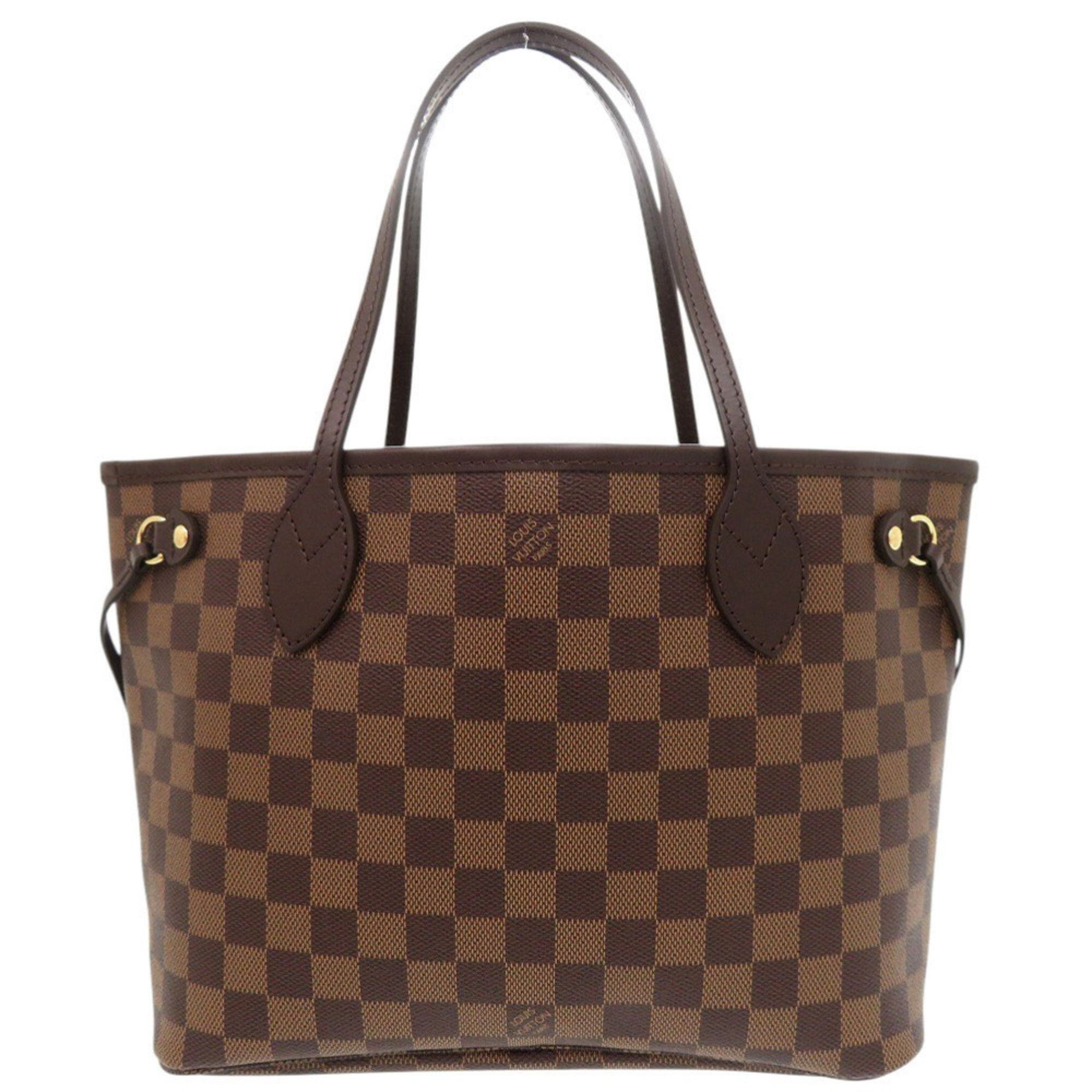 Louis Vuitton Like new Louis Vuitton Neverfull PM Damier Brown Tote Bag with Pouch N41359 LV 0701 LOUIS VUITTON Size ONE SIZE - 2 Thumbnail